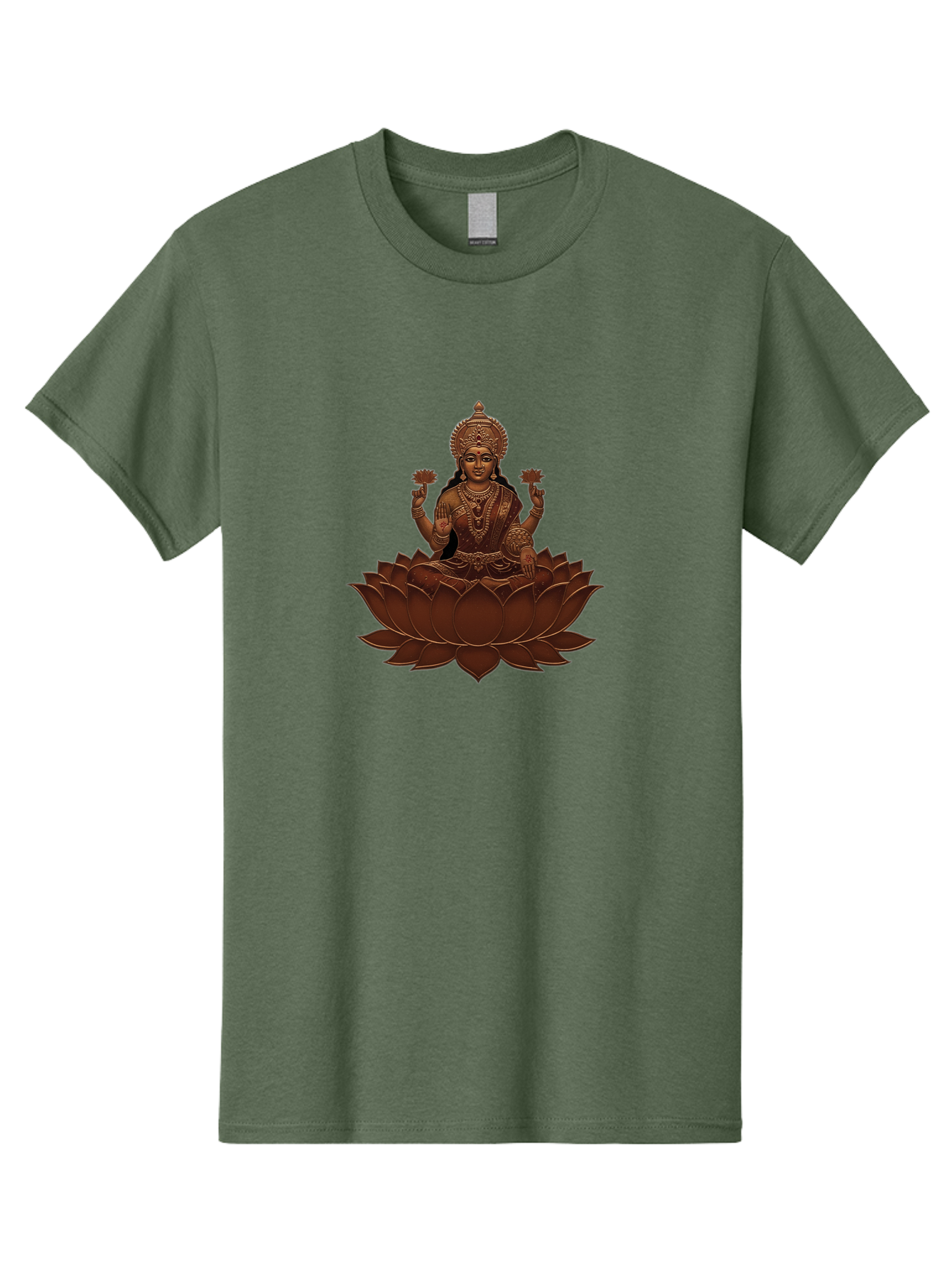 Lakshmi-1 Men'S Graphic Tee, 100% Cotton, Comfortable Casual Summer Wear, Machine Washable, Goddess Lakshmi, Lotus Flower, Spiritual Symbolism, Hindu Deity, Prosperity, Good Fortune, Spiritual Growth, Meditation, Yoga, Wellness, Inner Peace, Bad265