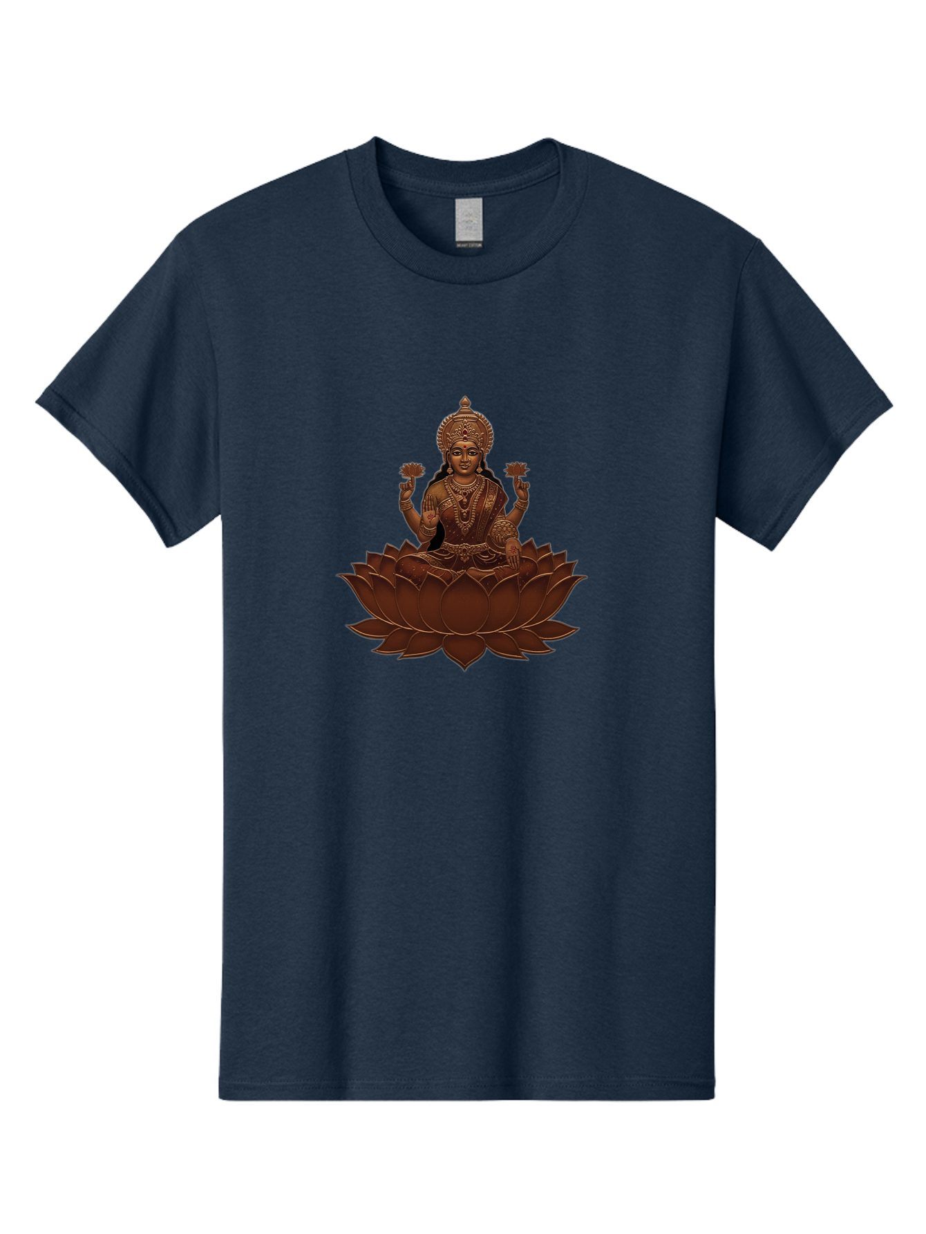 Lakshmi-1 Men'S Graphic Tee, 100% Cotton, Comfortable Casual Summer Wear, Machine Washable, Goddess Lakshmi, Lotus Flower, Spiritual Symbolism, Hindu Deity, Prosperity, Good Fortune, Spiritual Growth, Meditation, Yoga, Wellness, Inner Peace, Bad265