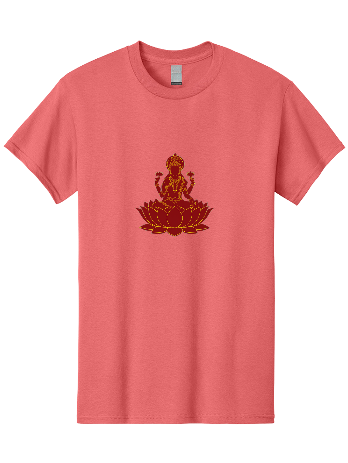 Lakshmi-Lotus Men'S Graphic Tee, 100% Cotton, Comfortable Casual Summer Wear, Machine Washable, Goddess On Lotus, Lotus Flower, Spiritual Symbolism, Meditation, Mindfulness, Spiritual Growth, Inner Peace, Yoga, Wellness, Feminine Energy, Bad269