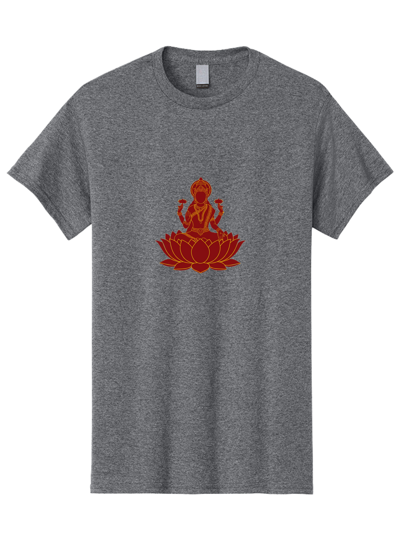Lakshmi-Lotus Men'S Graphic Tee, 100% Cotton, Comfortable Casual Summer Wear, Machine Washable, Goddess On Lotus, Lotus Flower, Spiritual Symbolism, Meditation, Mindfulness, Spiritual Growth, Inner Peace, Yoga, Wellness, Feminine Energy, Bad269