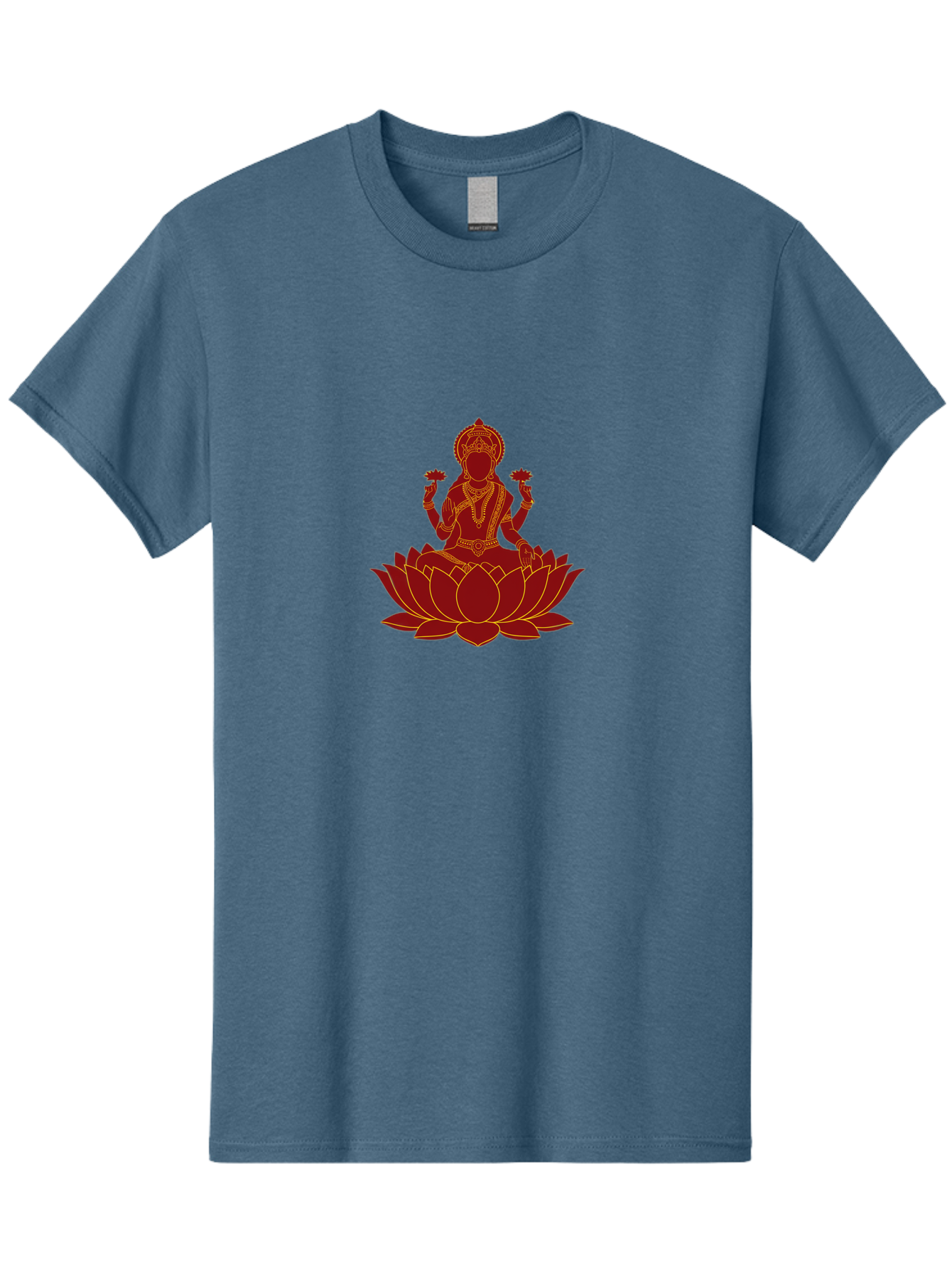 Lakshmi-Lotus Men'S Graphic Tee, 100% Cotton, Comfortable Casual Summer Wear, Machine Washable, Goddess On Lotus, Lotus Flower, Spiritual Symbolism, Meditation, Mindfulness, Spiritual Growth, Inner Peace, Yoga, Wellness, Feminine Energy, Bad269