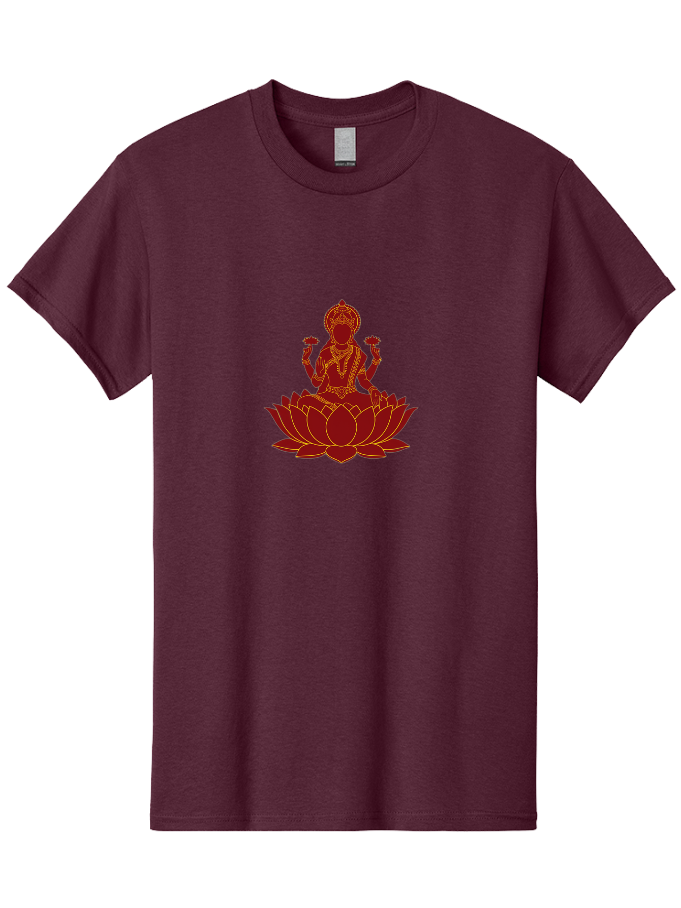 Lakshmi-Lotus Men'S Graphic Tee, 100% Cotton, Comfortable Casual Summer Wear, Machine Washable, Goddess On Lotus, Lotus Flower, Spiritual Symbolism, Meditation, Mindfulness, Spiritual Growth, Inner Peace, Yoga, Wellness, Feminine Energy, Bad269