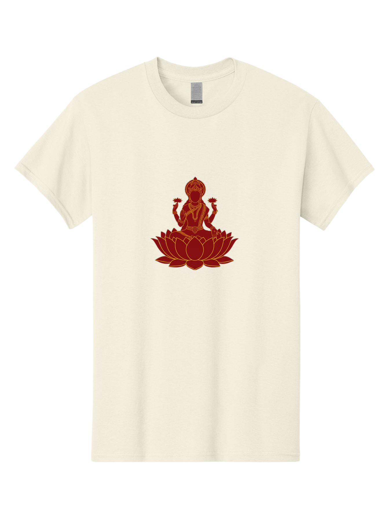 Lakshmi-Lotus Men'S Graphic Tee, 100% Cotton, Comfortable Casual Summer Wear, Machine Washable, Goddess On Lotus, Lotus Flower, Spiritual Symbolism, Meditation, Mindfulness, Spiritual Growth, Inner Peace, Yoga, Wellness, Feminine Energy, Bad269