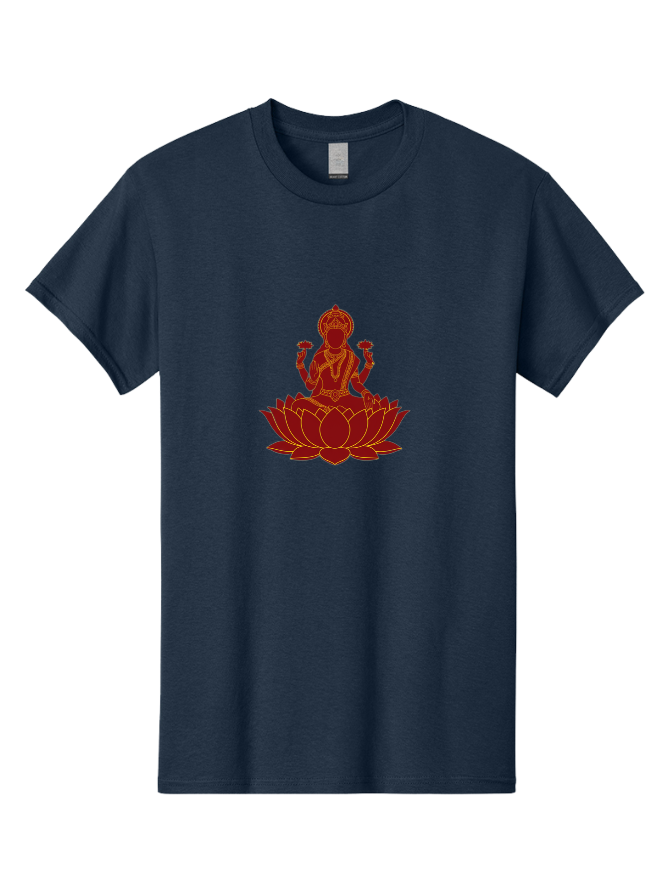 Lakshmi-Lotus Men'S Graphic Tee, 100% Cotton, Comfortable Casual Summer Wear, Machine Washable, Goddess On Lotus, Lotus Flower, Spiritual Symbolism, Meditation, Mindfulness, Spiritual Growth, Inner Peace, Yoga, Wellness, Feminine Energy, Bad269