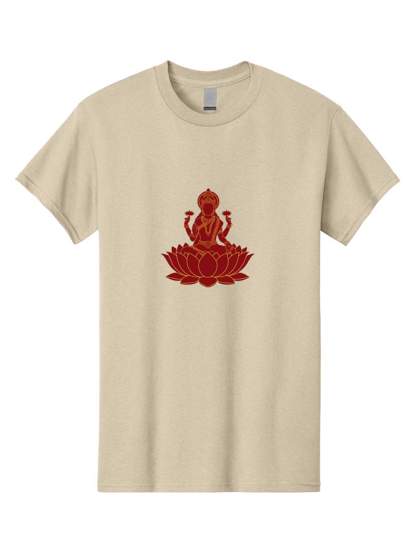 Lakshmi-Lotus Men'S Graphic Tee, 100% Cotton, Comfortable Casual Summer Wear, Machine Washable, Goddess On Lotus, Lotus Flower, Spiritual Symbolism, Meditation, Mindfulness, Spiritual Growth, Inner Peace, Yoga, Wellness, Feminine Energy, Bad269