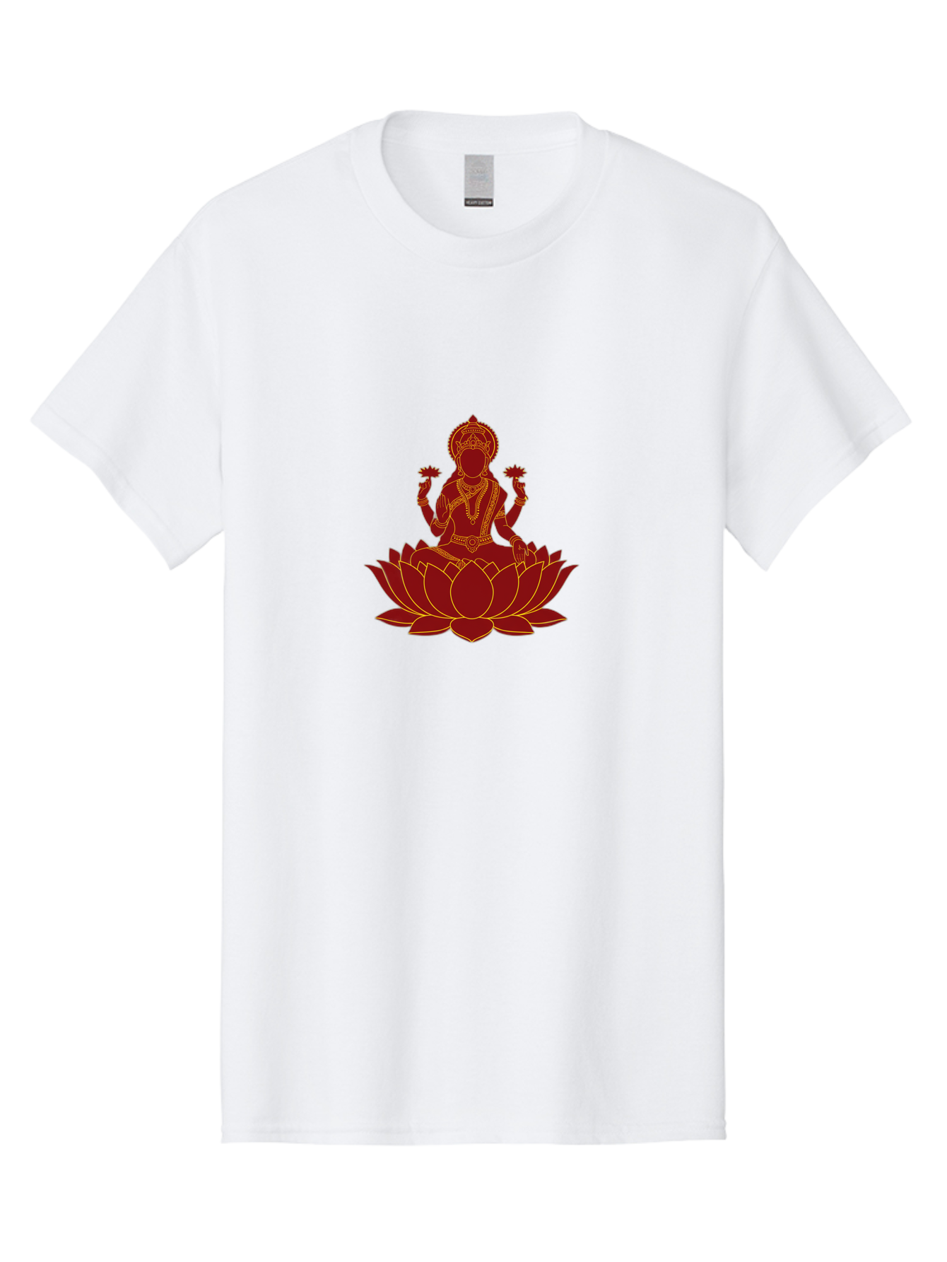 Lakshmi-Lotus Men'S Graphic Tee, 100% Cotton, Comfortable Casual Summer Wear, Machine Washable, Goddess On Lotus, Lotus Flower, Spiritual Symbolism, Meditation, Mindfulness, Spiritual Growth, Inner Peace, Yoga, Wellness, Feminine Energy, Bad269