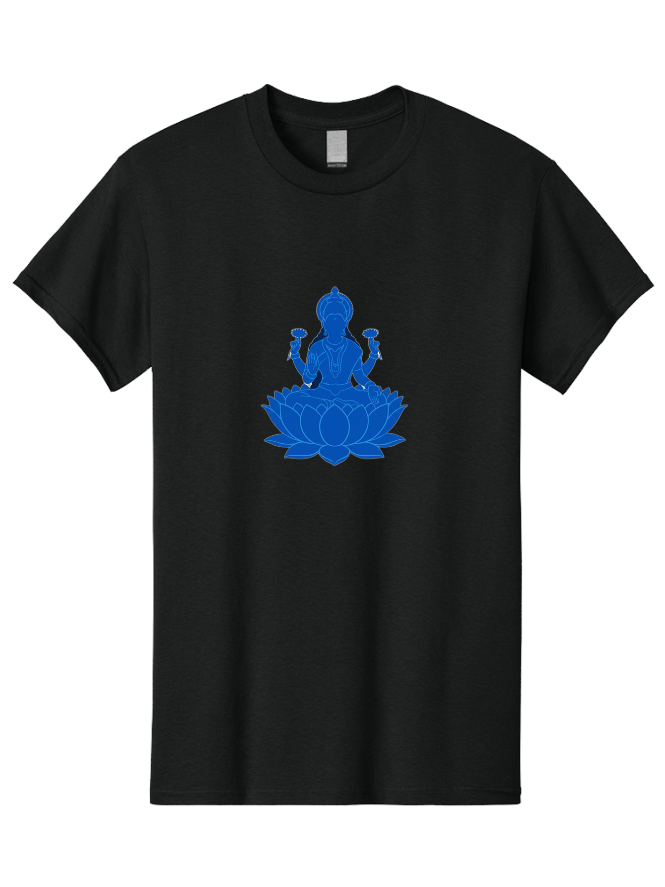 Lakshmi Men'S Graphic Tee, 100% Cotton, Comfortable Casual Summer Wear, Machine Washable, Goddess Lakshmi, Lotus Flower, Spiritual Symbolism, Hindu Mythology, Serene Pose, Symbolic Jewelry, Tranquil Atmosphere, Yoga, Meditation, Inner Peace, Bad270
