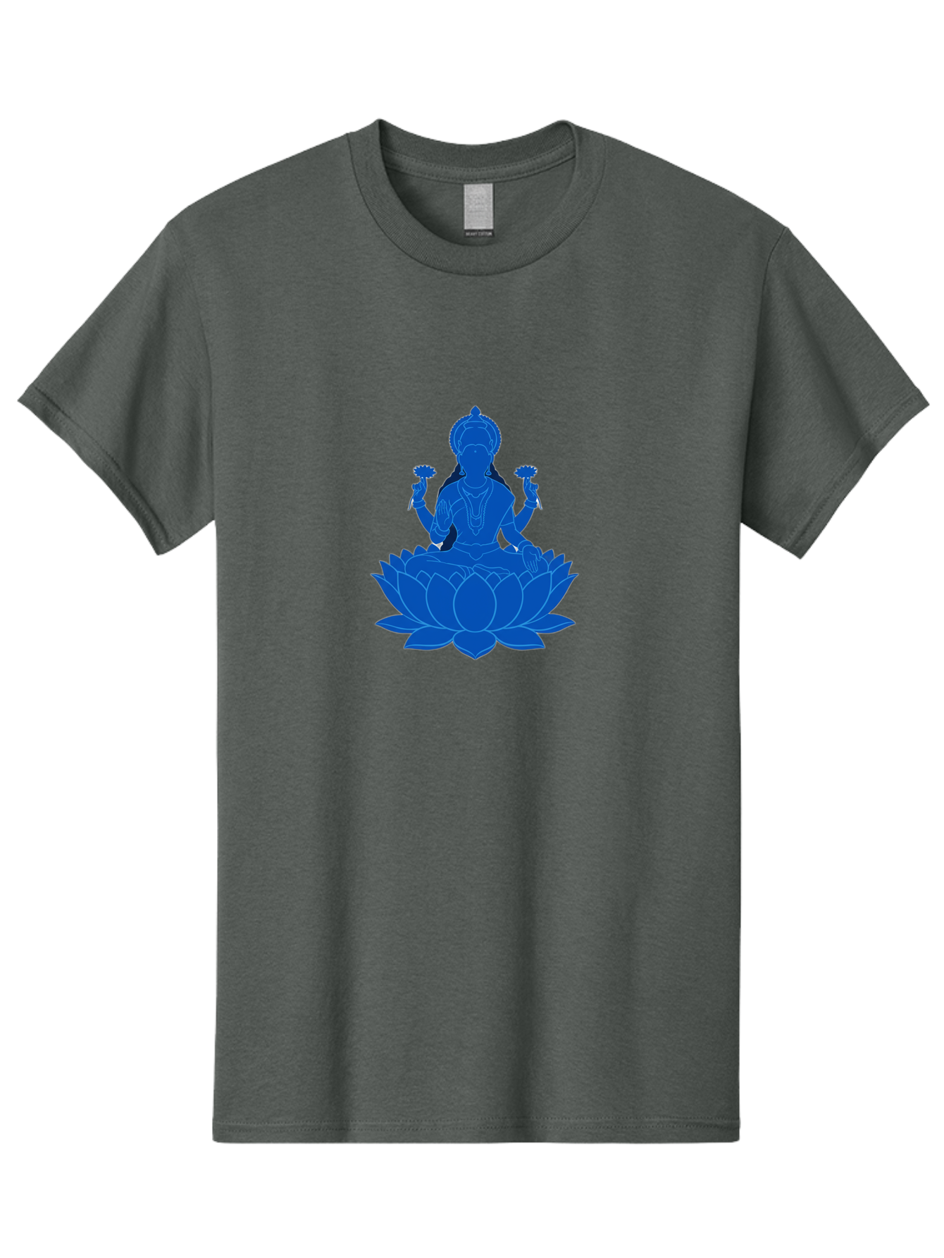 Lakshmi Men'S Graphic Tee, 100% Cotton, Comfortable Casual Summer Wear, Machine Washable, Goddess Lakshmi, Lotus Flower, Spiritual Symbolism, Hindu Mythology, Serene Pose, Symbolic Jewelry, Tranquil Atmosphere, Yoga, Meditation, Inner Peace, Bad270