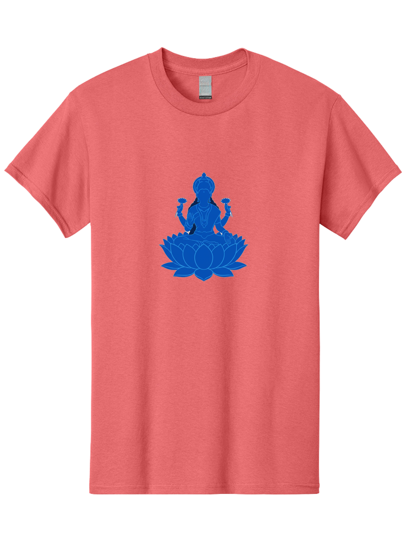 Lakshmi Men'S Graphic Tee, 100% Cotton, Comfortable Casual Summer Wear, Machine Washable, Goddess Lakshmi, Lotus Flower, Spiritual Symbolism, Hindu Mythology, Serene Pose, Symbolic Jewelry, Tranquil Atmosphere, Yoga, Meditation, Inner Peace, Bad270