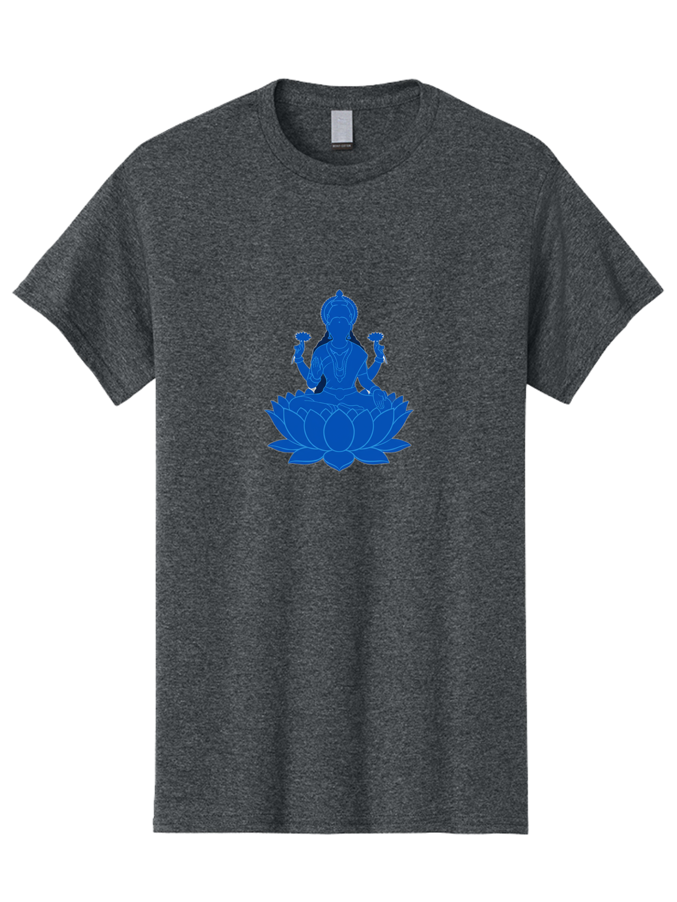 Lakshmi Men'S Graphic Tee, 100% Cotton, Comfortable Casual Summer Wear, Machine Washable, Goddess Lakshmi, Lotus Flower, Spiritual Symbolism, Hindu Mythology, Serene Pose, Symbolic Jewelry, Tranquil Atmosphere, Yoga, Meditation, Inner Peace, Bad270