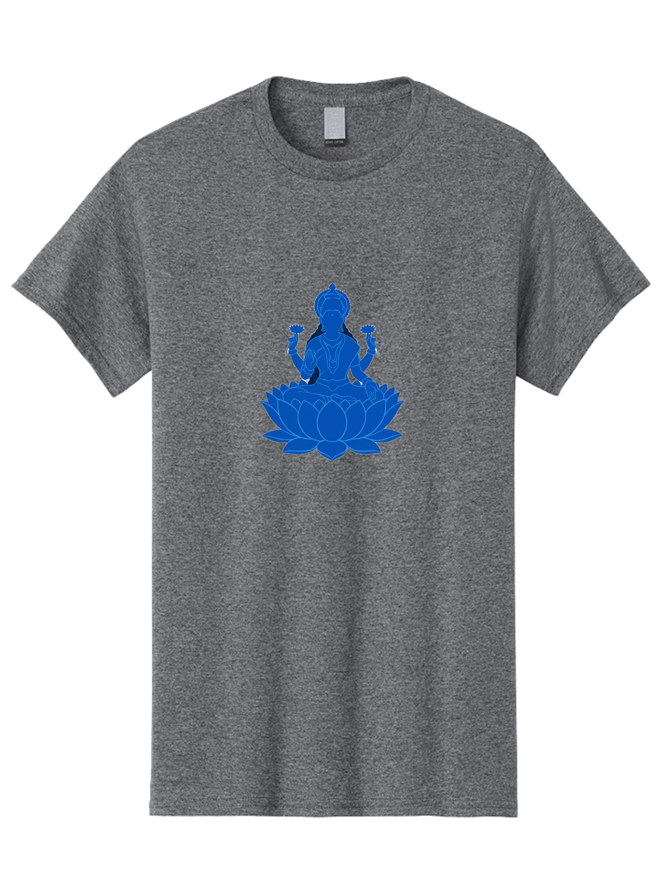 Lakshmi Men'S Graphic Tee, 100% Cotton, Comfortable Casual Summer Wear, Machine Washable, Goddess Lakshmi, Lotus Flower, Spiritual Symbolism, Hindu Mythology, Serene Pose, Symbolic Jewelry, Tranquil Atmosphere, Yoga, Meditation, Inner Peace, Bad270