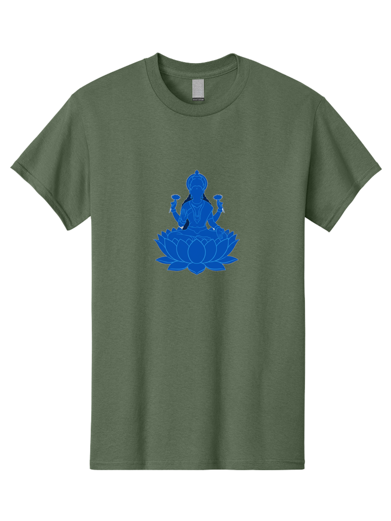 Lakshmi Men'S Graphic Tee, 100% Cotton, Comfortable Casual Summer Wear, Machine Washable, Goddess Lakshmi, Lotus Flower, Spiritual Symbolism, Hindu Mythology, Serene Pose, Symbolic Jewelry, Tranquil Atmosphere, Yoga, Meditation, Inner Peace, Bad270