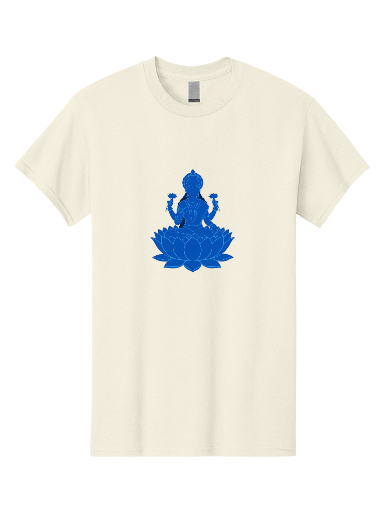 Lakshmi Men'S Graphic Tee, 100% Cotton, Comfortable Casual Summer Wear, Machine Washable, Goddess Lakshmi, Lotus Flower, Spiritual Symbolism, Hindu Mythology, Serene Pose, Symbolic Jewelry, Tranquil Atmosphere, Yoga, Meditation, Inner Peace, Bad270