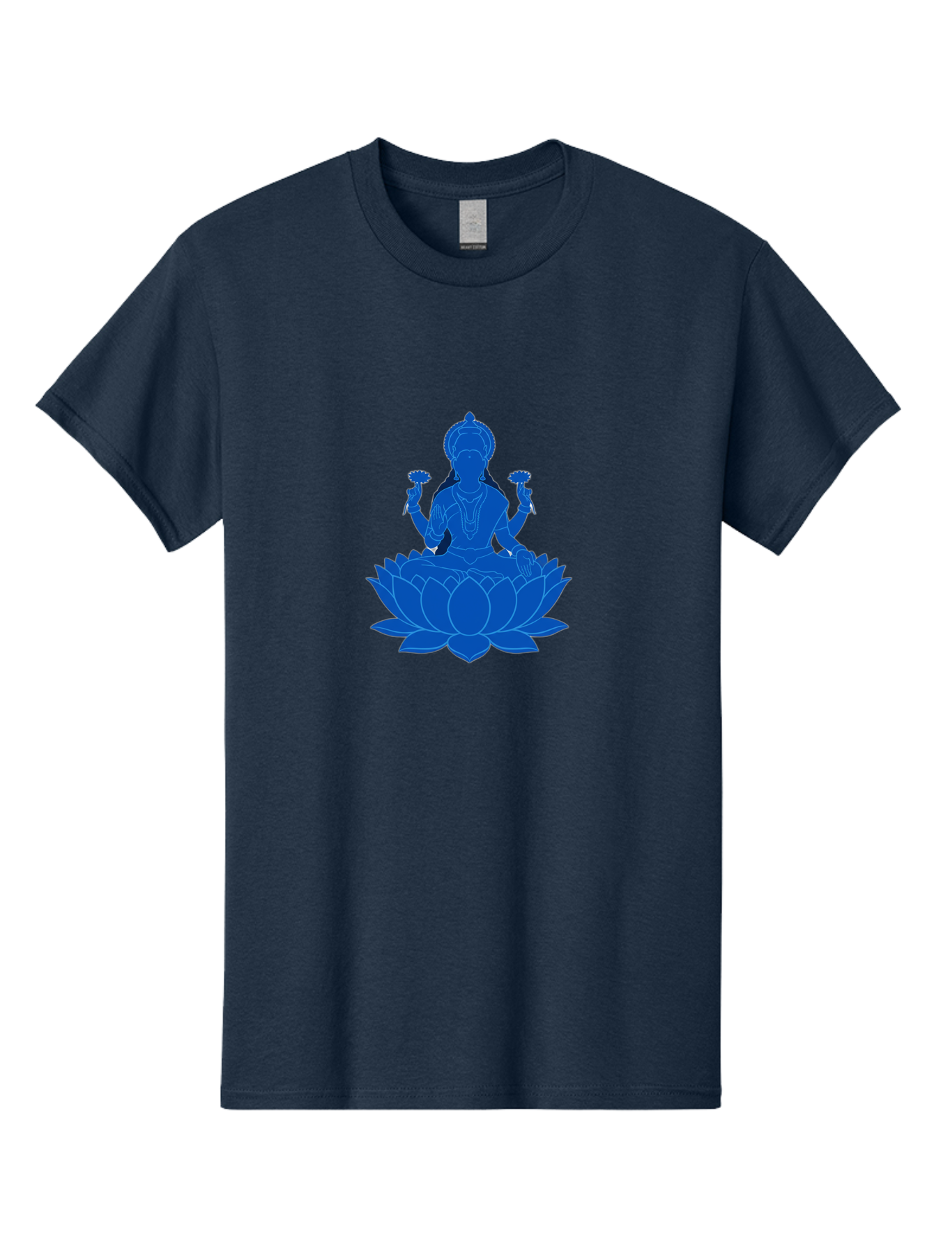 Lakshmi Men'S Graphic Tee, 100% Cotton, Comfortable Casual Summer Wear, Machine Washable, Goddess Lakshmi, Lotus Flower, Spiritual Symbolism, Hindu Mythology, Serene Pose, Symbolic Jewelry, Tranquil Atmosphere, Yoga, Meditation, Inner Peace, Bad270