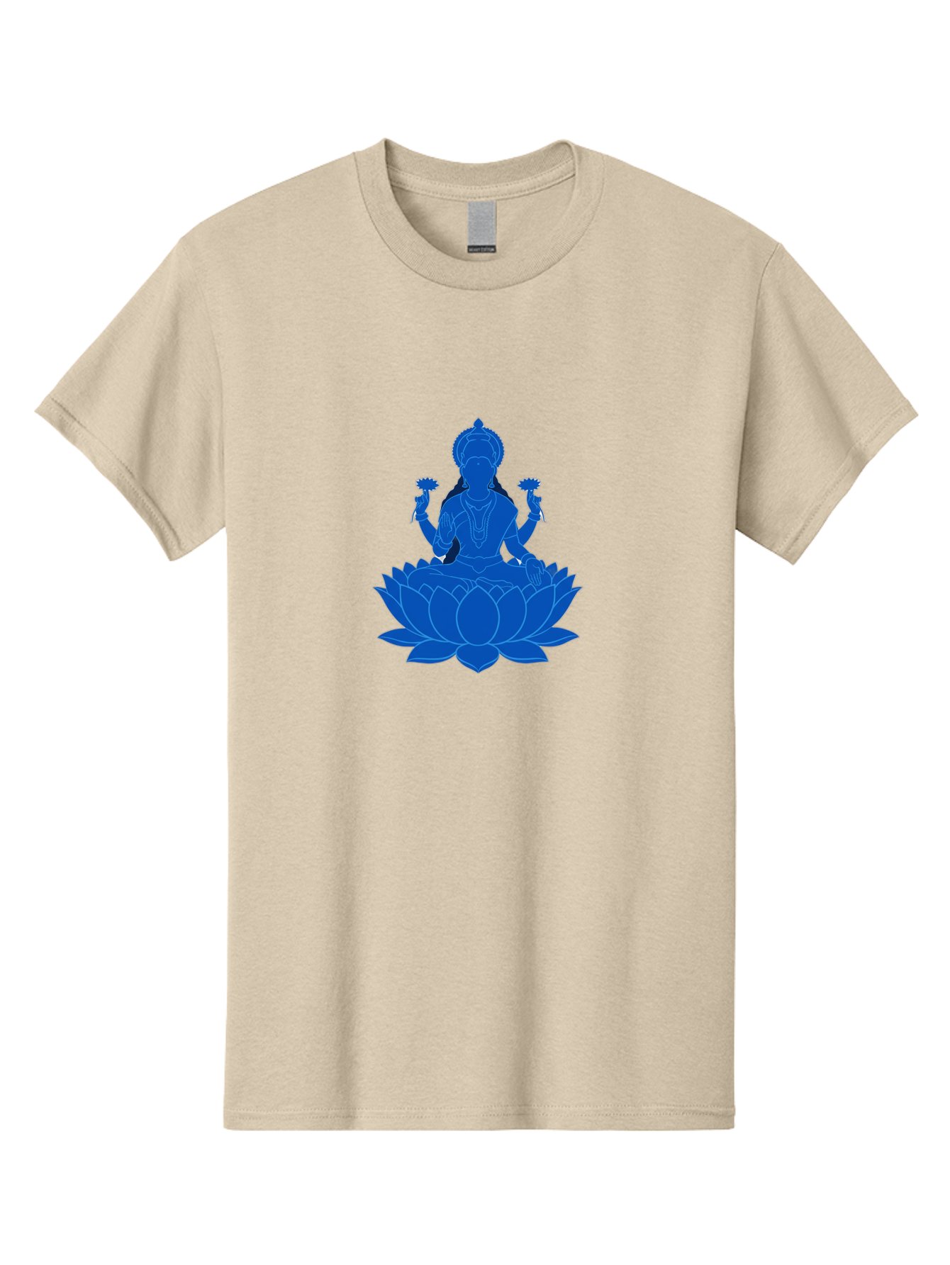 Lakshmi Men'S Graphic Tee, 100% Cotton, Comfortable Casual Summer Wear, Machine Washable, Goddess Lakshmi, Lotus Flower, Spiritual Symbolism, Hindu Mythology, Serene Pose, Symbolic Jewelry, Tranquil Atmosphere, Yoga, Meditation, Inner Peace, Bad270