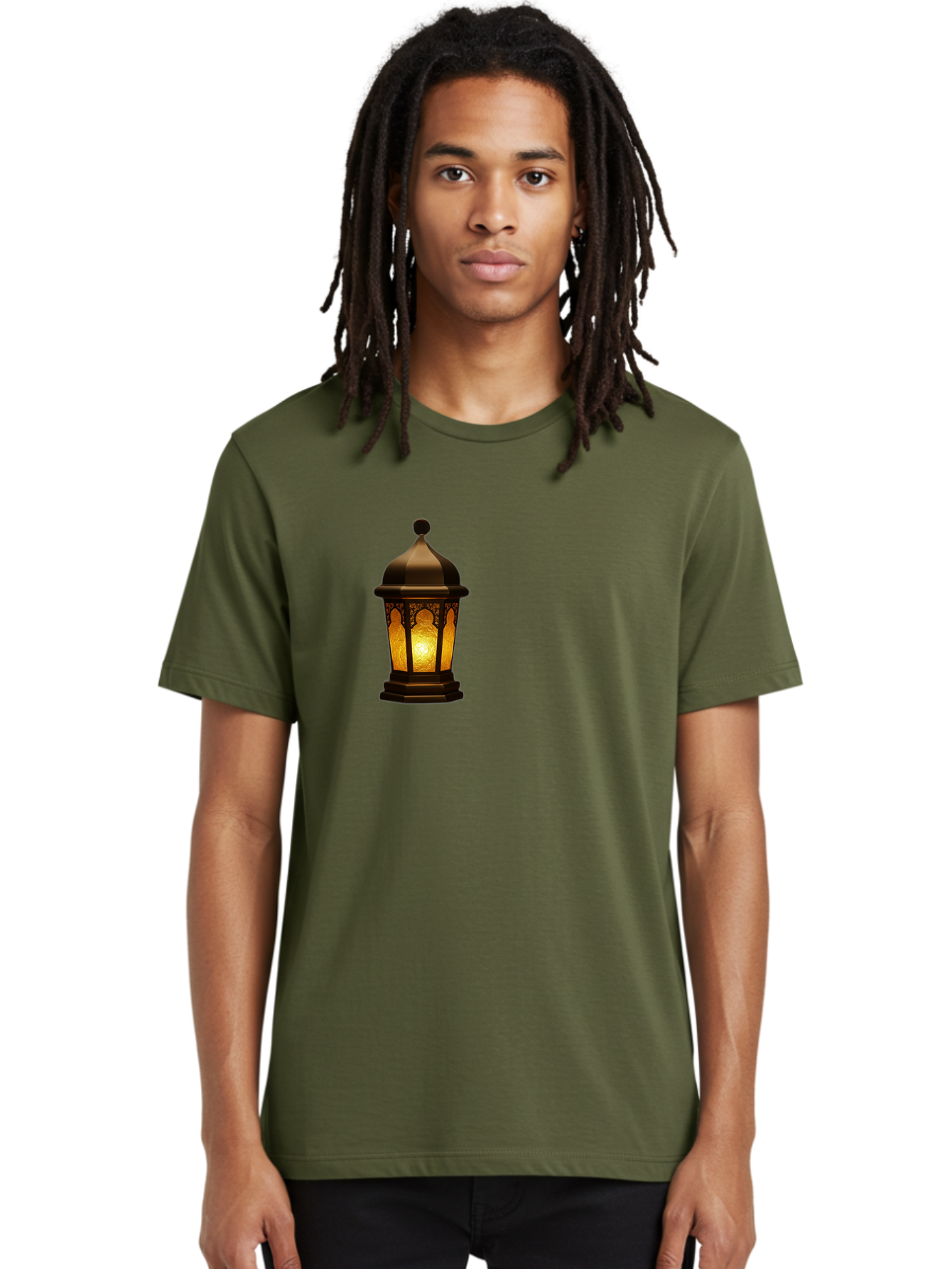 Lantern Men'S Graphic Tee, 100% Cotton, Comfortable Casual Summer Wear, Machine Washable, Ornate Lantern, Glowing Light, Decorative Lamp, Traditional Lighting, Vintage Ambiance, Cultural Heritage, Warm Glow, Islamic Art, Intricate Patterns Bad274
