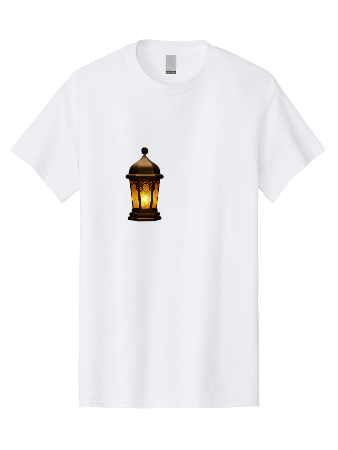 Lantern Men'S Graphic Tee, 100% Cotton, Comfortable Casual Summer Wear, Machine Washable, Ornate Lantern, Glowing Light, Decorative Lamp, Traditional Lighting, Vintage Ambiance, Cultural Heritage, Warm Glow, Islamic Art, Intricate Patterns Bad274
