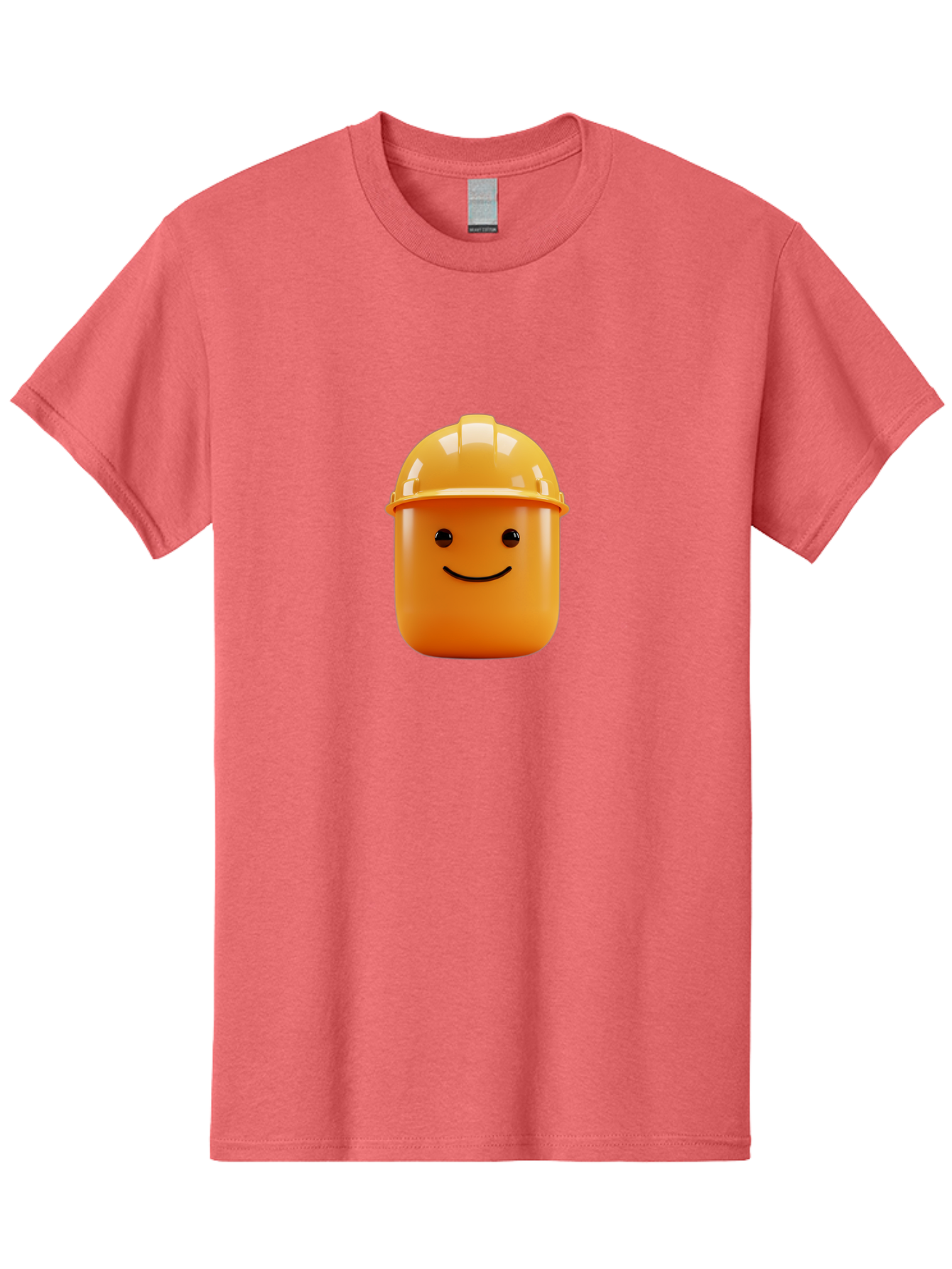 Lego-Minifigure-Head Men'S Graphic Tee, 100% Cotton, Comfortable Casual Summer Wear, Machine Washable, Lego Minifigure Head, Yellow Hard Hat, Smiling Face, Cartoon Character, Construction Theme, Playful Design, Fun Graphic, Lego Character, Bad276