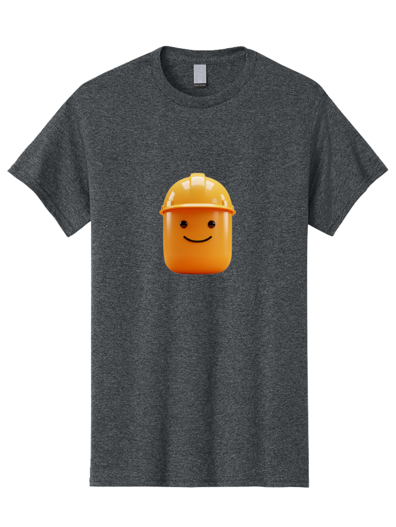 Lego-Minifigure-Head Men'S Graphic Tee, 100% Cotton, Comfortable Casual Summer Wear, Machine Washable, Lego Minifigure Head, Yellow Hard Hat, Smiling Face, Cartoon Character, Construction Theme, Playful Design, Fun Graphic, Lego Character, Bad276