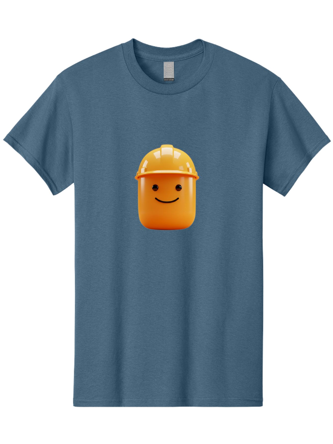 Lego-Minifigure-Head Men'S Graphic Tee, 100% Cotton, Comfortable Casual Summer Wear, Machine Washable, Lego Minifigure Head, Yellow Hard Hat, Smiling Face, Cartoon Character, Construction Theme, Playful Design, Fun Graphic, Lego Character, Bad276