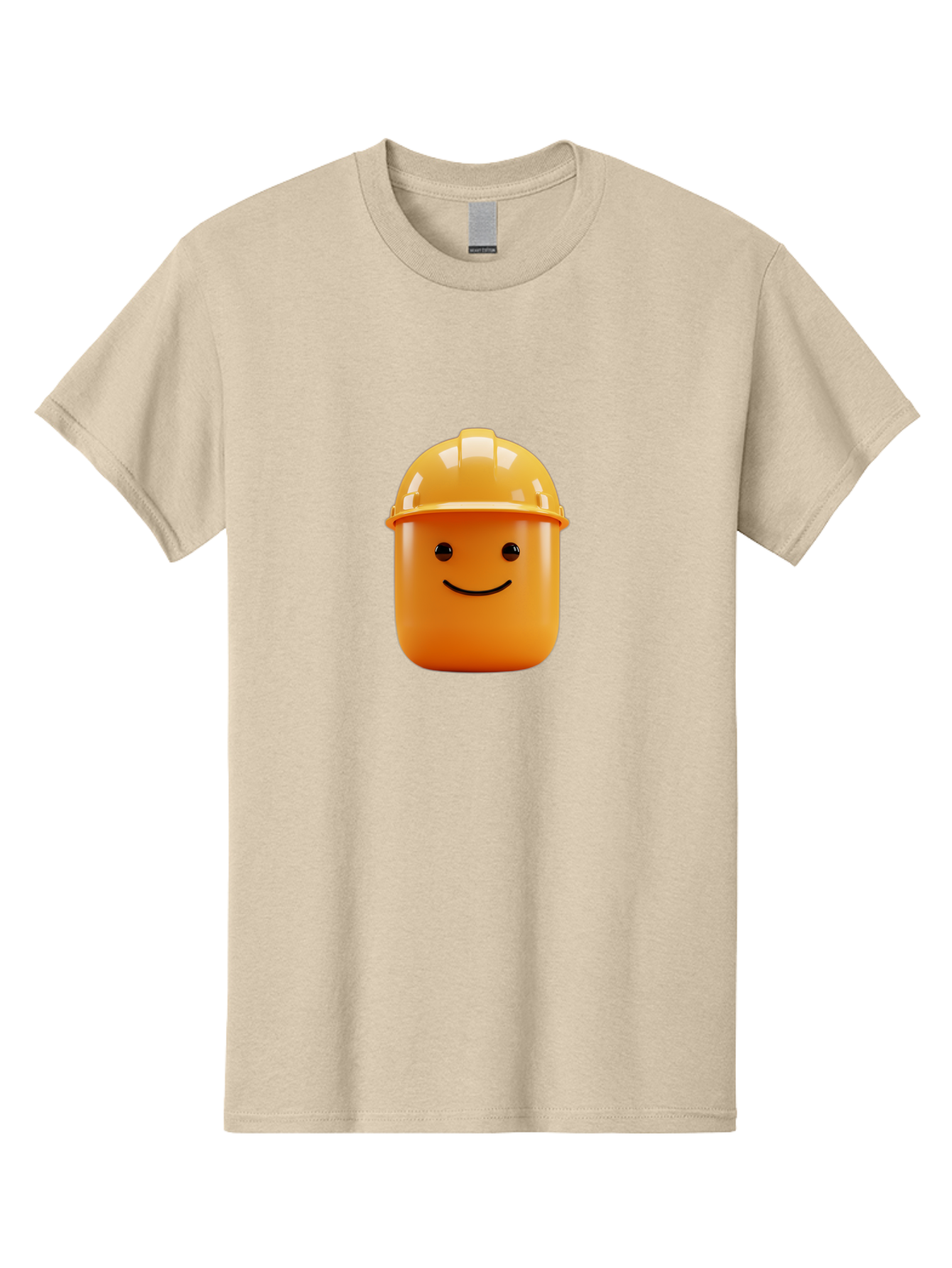 Lego-Minifigure-Head Men'S Graphic Tee, 100% Cotton, Comfortable Casual Summer Wear, Machine Washable, Lego Minifigure Head, Yellow Hard Hat, Smiling Face, Cartoon Character, Construction Theme, Playful Design, Fun Graphic, Lego Character, Bad276