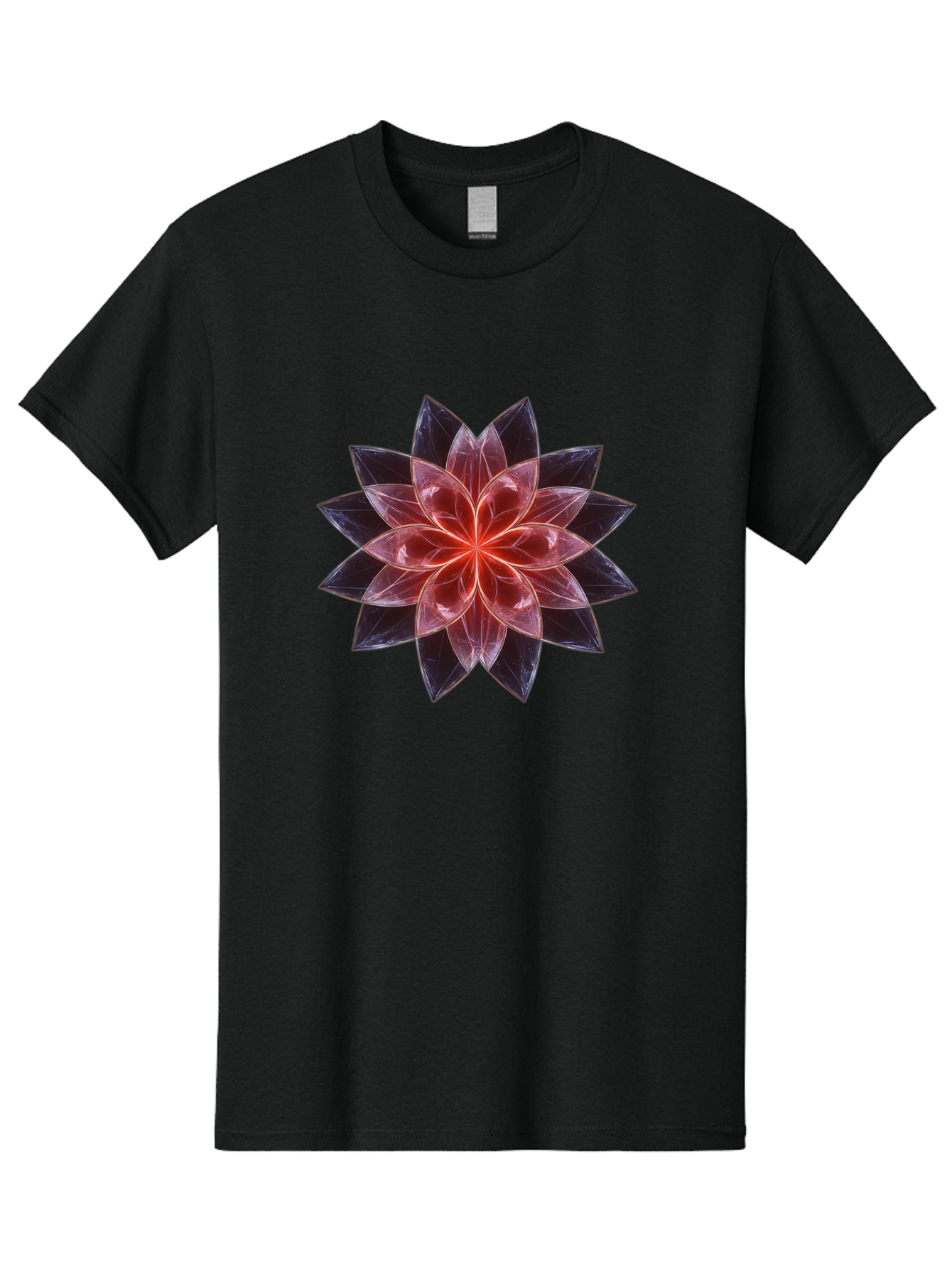 Lotus-Flower Men'S Graphic Tee, 100% Cotton, Comfortable Casual Summer Wear, Machine Washable, Lotus Flower, Geometric Pattern, Symmetrical Design, Floral Motif, Abstract Art, Vibrant Colors, Sacred Geometry, Mandala, Spiritual Symbol, Bad281