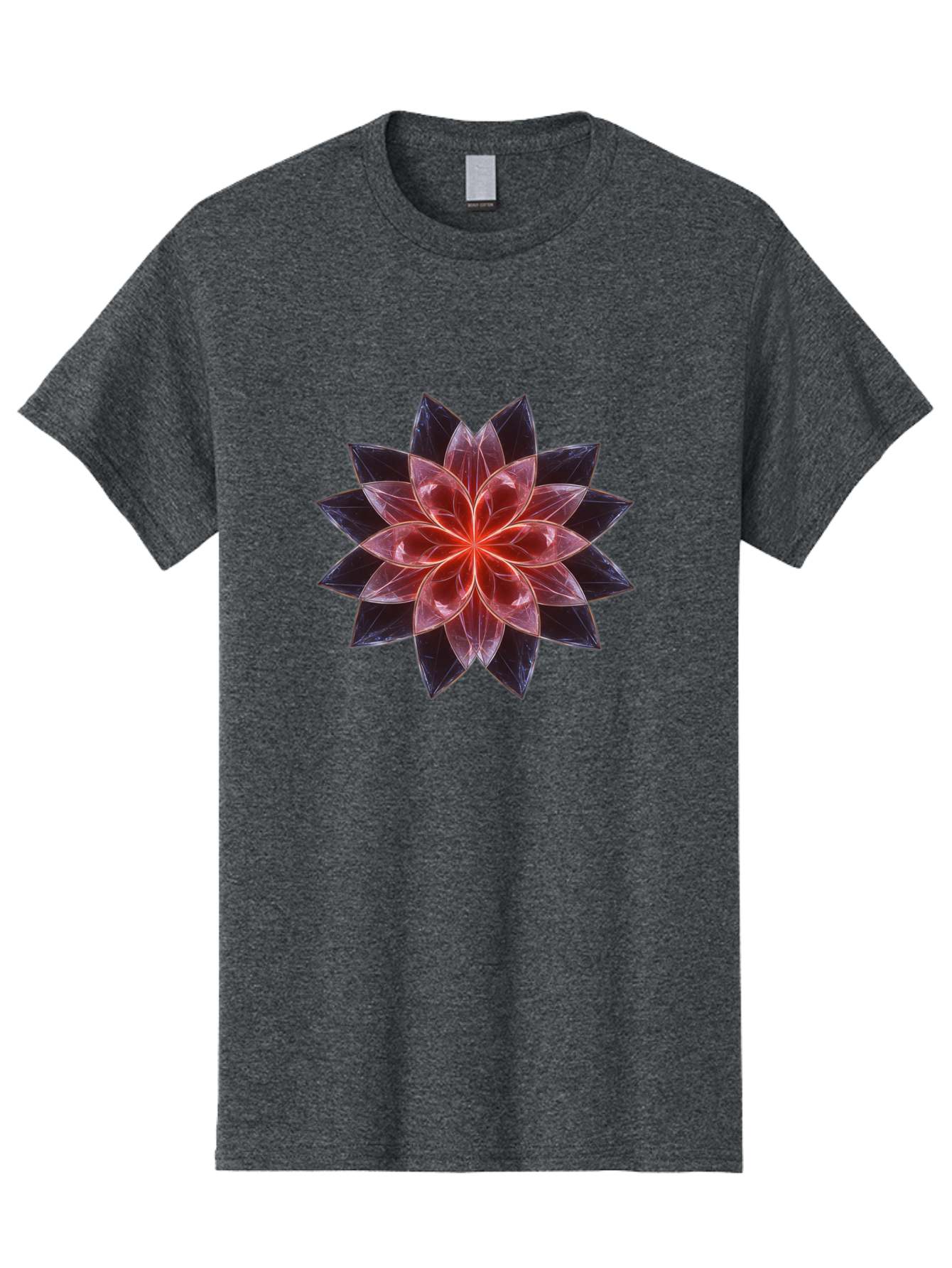 Lotus-Flower Men'S Graphic Tee, 100% Cotton, Comfortable Casual Summer Wear, Machine Washable, Lotus Flower, Geometric Pattern, Symmetrical Design, Floral Motif, Abstract Art, Vibrant Colors, Sacred Geometry, Mandala, Spiritual Symbol, Bad281