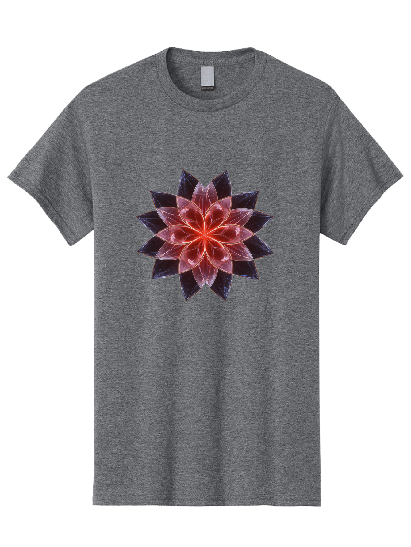 Lotus-Flower Men'S Graphic Tee, 100% Cotton, Comfortable Casual Summer Wear, Machine Washable, Lotus Flower, Geometric Pattern, Symmetrical Design, Floral Motif, Abstract Art, Vibrant Colors, Sacred Geometry, Mandala, Spiritual Symbol, Bad281