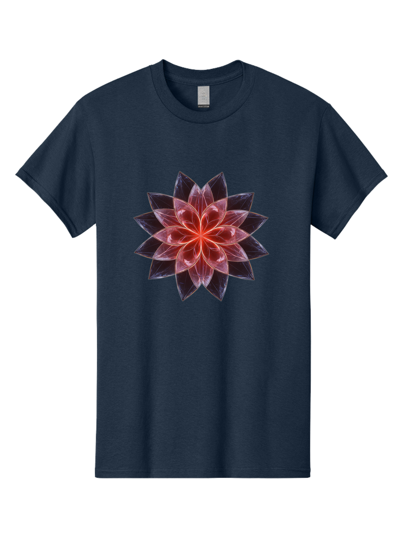 Lotus-Flower Men'S Graphic Tee, 100% Cotton, Comfortable Casual Summer Wear, Machine Washable, Lotus Flower, Geometric Pattern, Symmetrical Design, Floral Motif, Abstract Art, Vibrant Colors, Sacred Geometry, Mandala, Spiritual Symbol, Bad281