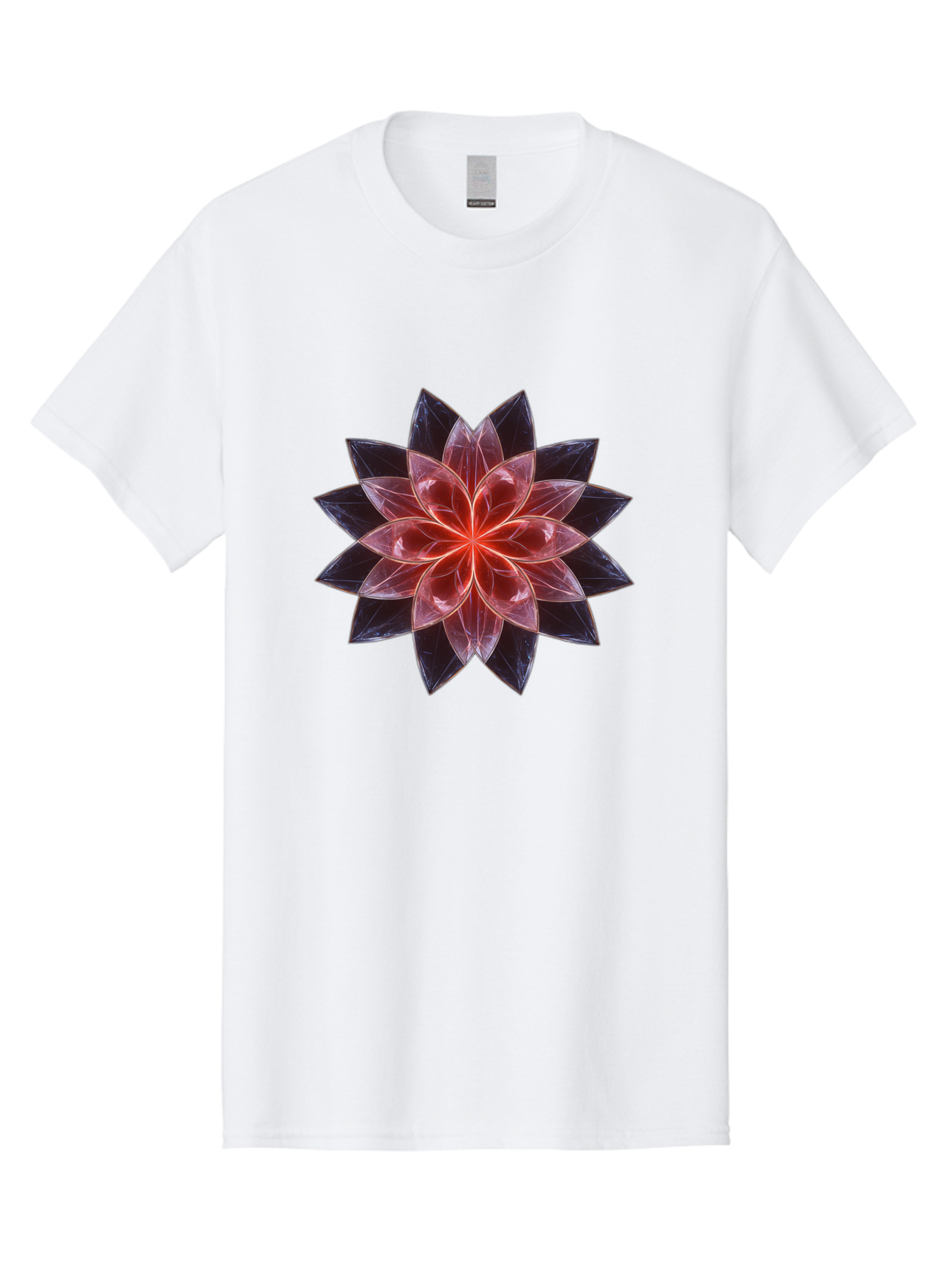 Lotus-Flower Men'S Graphic Tee, 100% Cotton, Comfortable Casual Summer Wear, Machine Washable, Lotus Flower, Geometric Pattern, Symmetrical Design, Floral Motif, Abstract Art, Vibrant Colors, Sacred Geometry, Mandala, Spiritual Symbol, Bad281