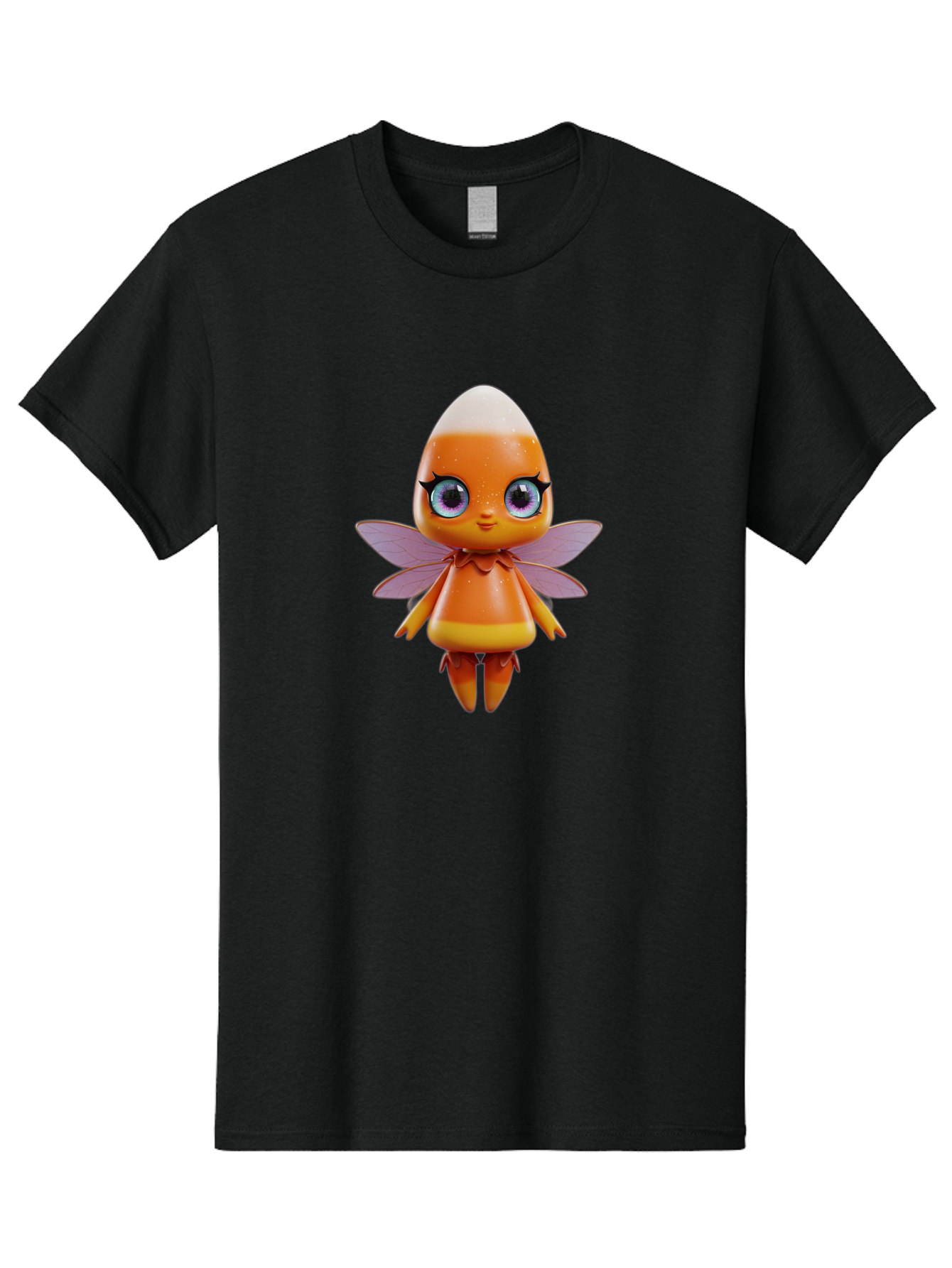 Lps-Fairy Men'S Graphic Tee, 100% Cotton, Comfortable Casual Summer Wear, Machine Washable, Lps Figurine, Fantasy Creature, Fairy Character, Orange Figurine, Purple Wings, Large Cartoon Eyes, Whimsical Design, Collectible Toy, Bad285