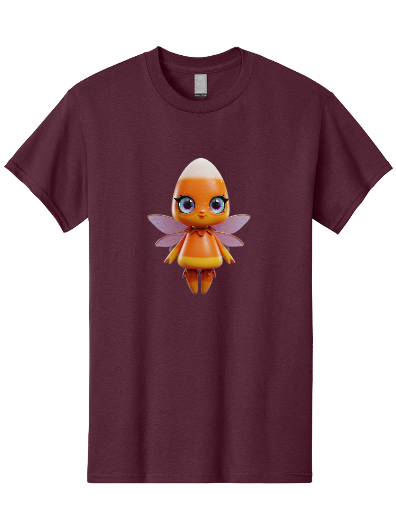 Lps-Fairy Men'S Graphic Tee, 100% Cotton, Comfortable Casual Summer Wear, Machine Washable, Lps Figurine, Fantasy Creature, Fairy Character, Orange Figurine, Purple Wings, Large Cartoon Eyes, Whimsical Design, Collectible Toy, Bad285