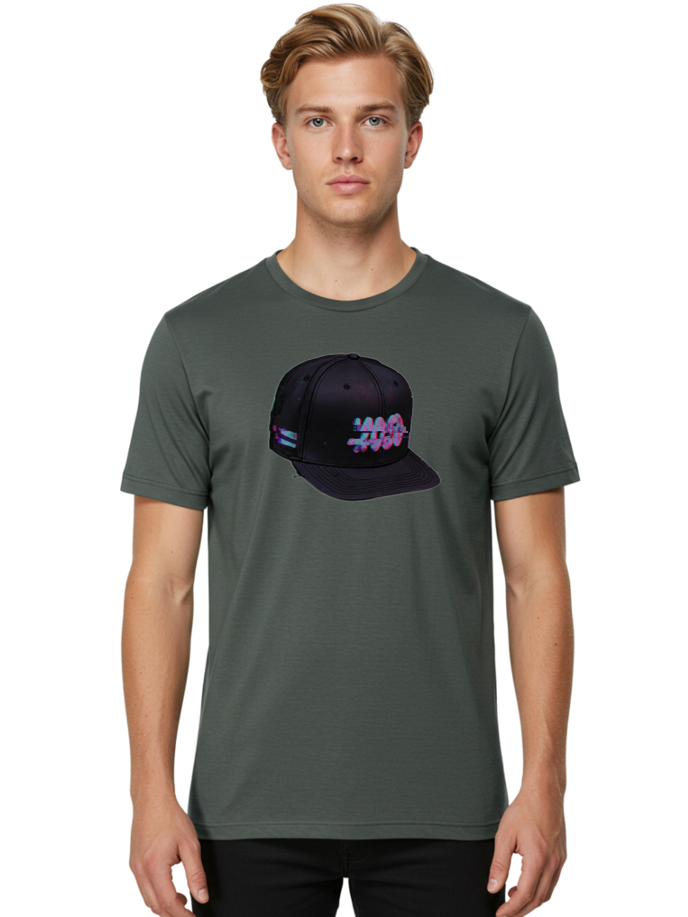Mad-Club Men'S Graphic Tee, 100% Cotton, Comfortable Casual Summer Wear, Machine Washable, Nasa Baseball Cap, Black Hat, Space Agency Logo, Pastel Colors, Futuristic Design, Streetwear Fashion, Casual Style, Trendy Accessory Bad288