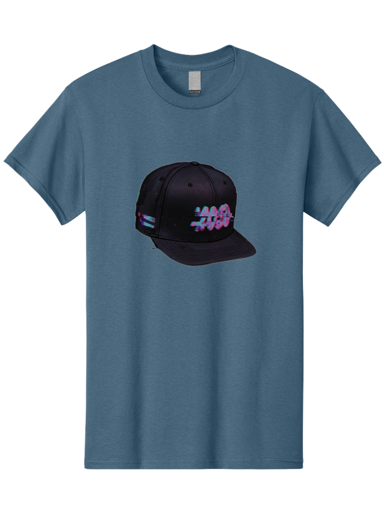 Mad-Club Men'S Graphic Tee, 100% Cotton, Comfortable Casual Summer Wear, Machine Washable, Nasa Baseball Cap, Black Hat, Space Agency Logo, Pastel Colors, Futuristic Design, Streetwear Fashion, Casual Style, Trendy Accessory Bad288