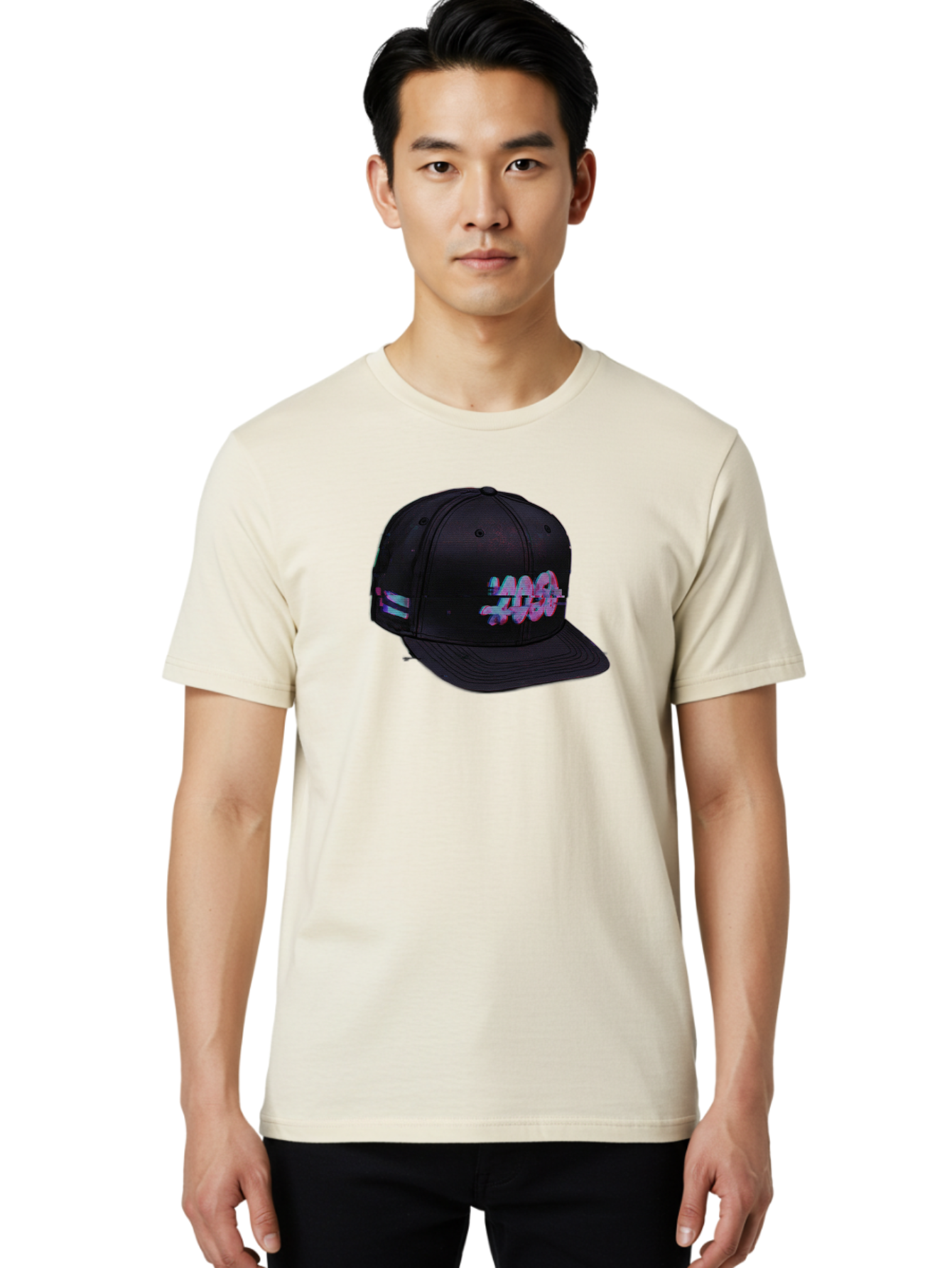 Mad-Club Men'S Graphic Tee, 100% Cotton, Comfortable Casual Summer Wear, Machine Washable, Nasa Baseball Cap, Black Hat, Space Agency Logo, Pastel Colors, Futuristic Design, Streetwear Fashion, Casual Style, Trendy Accessory Bad288