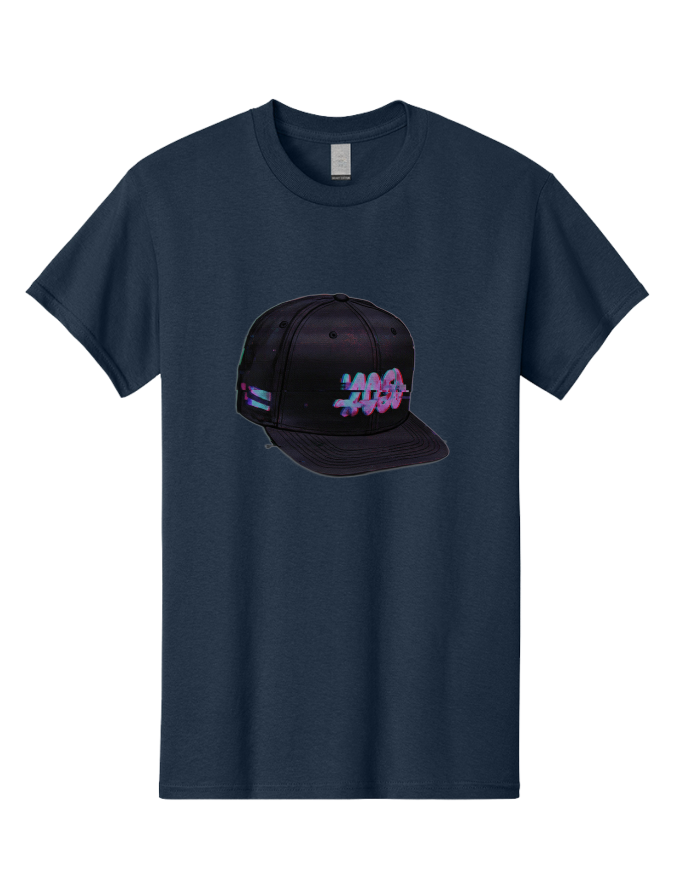 Mad-Club Men'S Graphic Tee, 100% Cotton, Comfortable Casual Summer Wear, Machine Washable, Nasa Baseball Cap, Black Hat, Space Agency Logo, Pastel Colors, Futuristic Design, Streetwear Fashion, Casual Style, Trendy Accessory Bad288