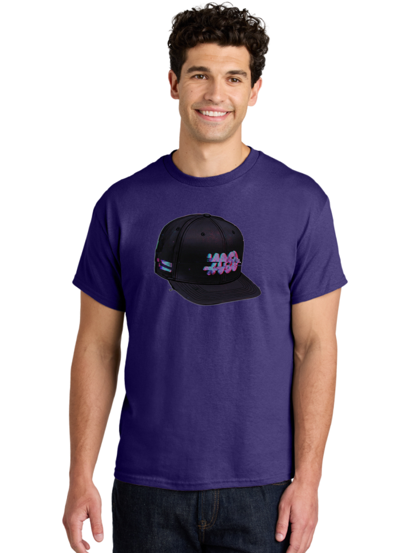 Mad-Club Men'S Graphic Tee, 100% Cotton, Comfortable Casual Summer Wear, Machine Washable, Nasa Baseball Cap, Black Hat, Space Agency Logo, Pastel Colors, Futuristic Design, Streetwear Fashion, Casual Style, Trendy Accessory Bad288