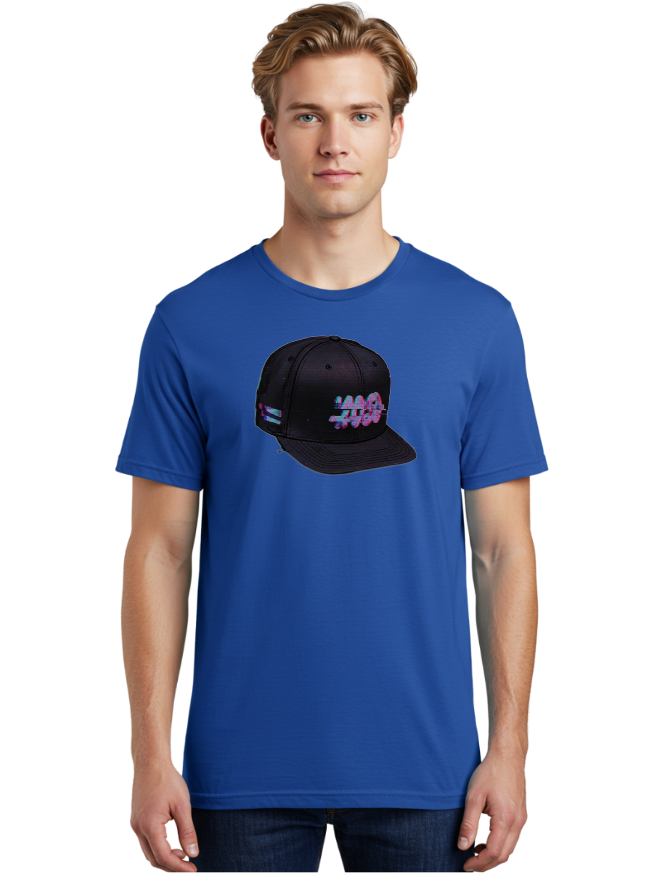 Mad-Club Men'S Graphic Tee, 100% Cotton, Comfortable Casual Summer Wear, Machine Washable, Nasa Baseball Cap, Black Hat, Space Agency Logo, Pastel Colors, Futuristic Design, Streetwear Fashion, Casual Style, Trendy Accessory Bad288