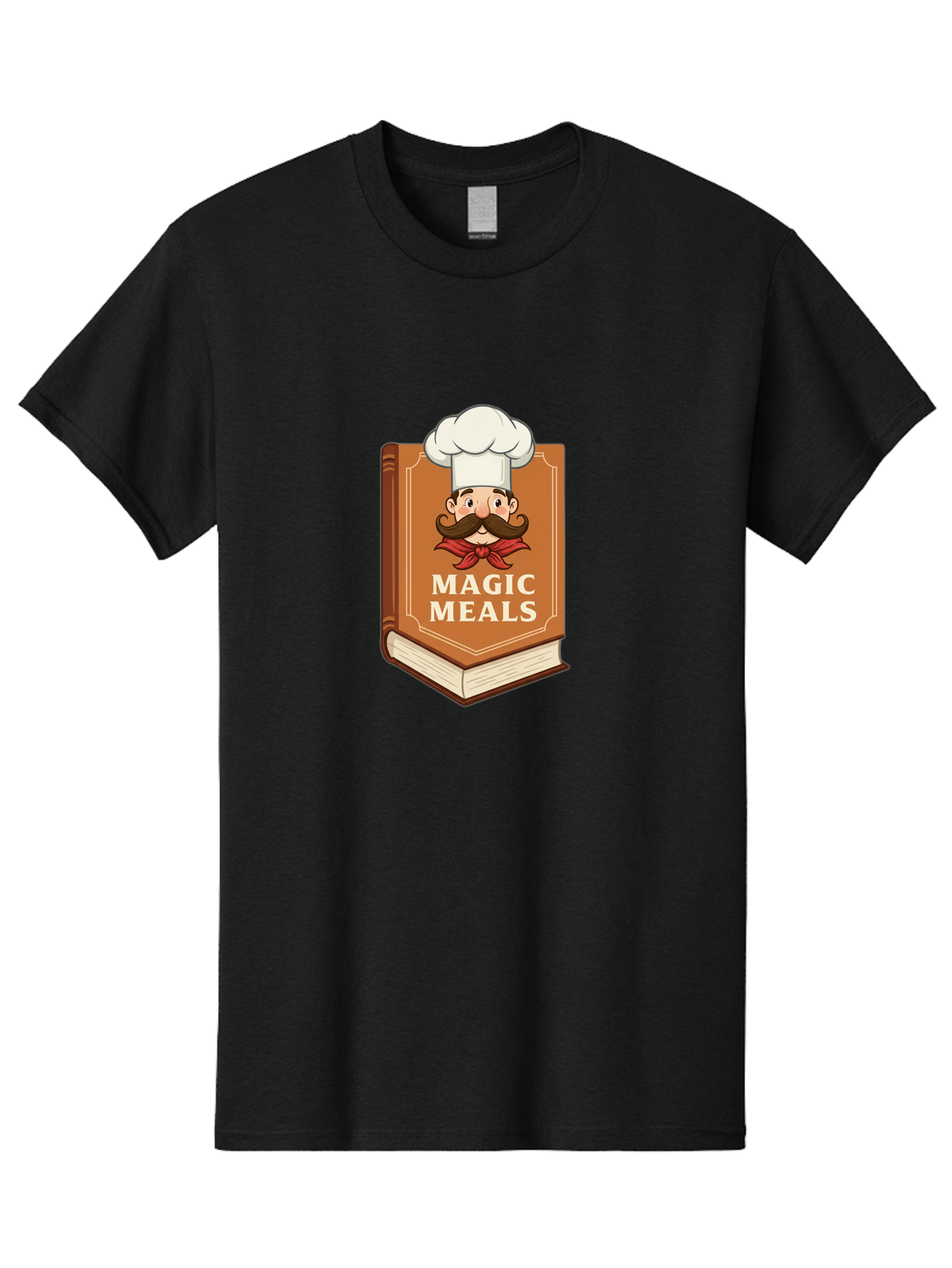Magic-Meals Men'S Graphic Tee, 100% Cotton, Comfortable Casual Summer Wear, Machine Washable, Cookbook, Chef Hat, Mustachioed Chef, Recipe Book, Culinary Delights, Cooking Inspiration, Foodie, Gourmet Meals Bad289