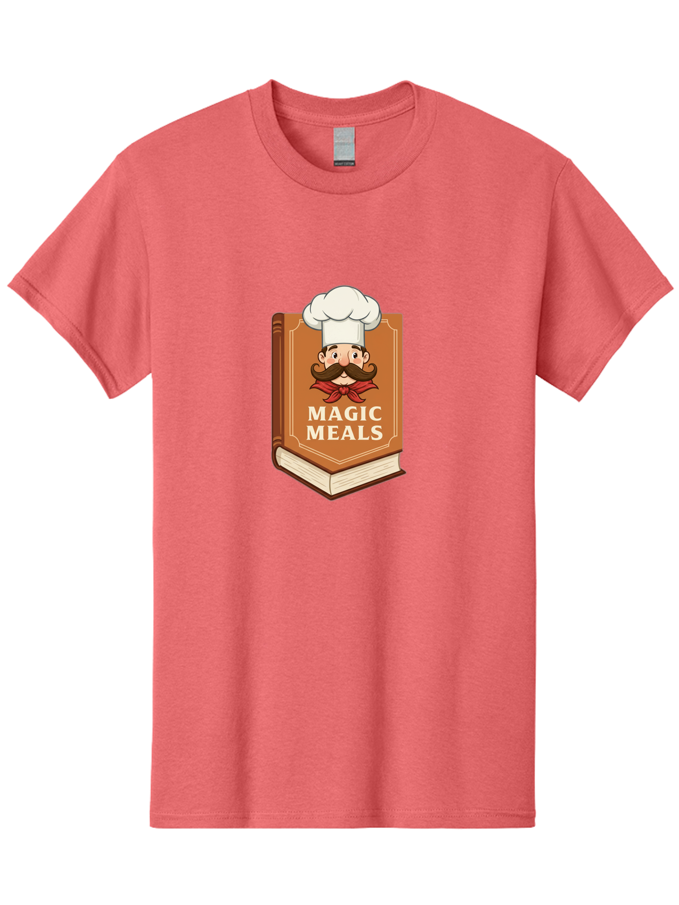Magic-Meals Men'S Graphic Tee, 100% Cotton, Comfortable Casual Summer Wear, Machine Washable, Cookbook, Chef Hat, Mustachioed Chef, Recipe Book, Culinary Delights, Cooking Inspiration, Foodie, Gourmet Meals Bad289