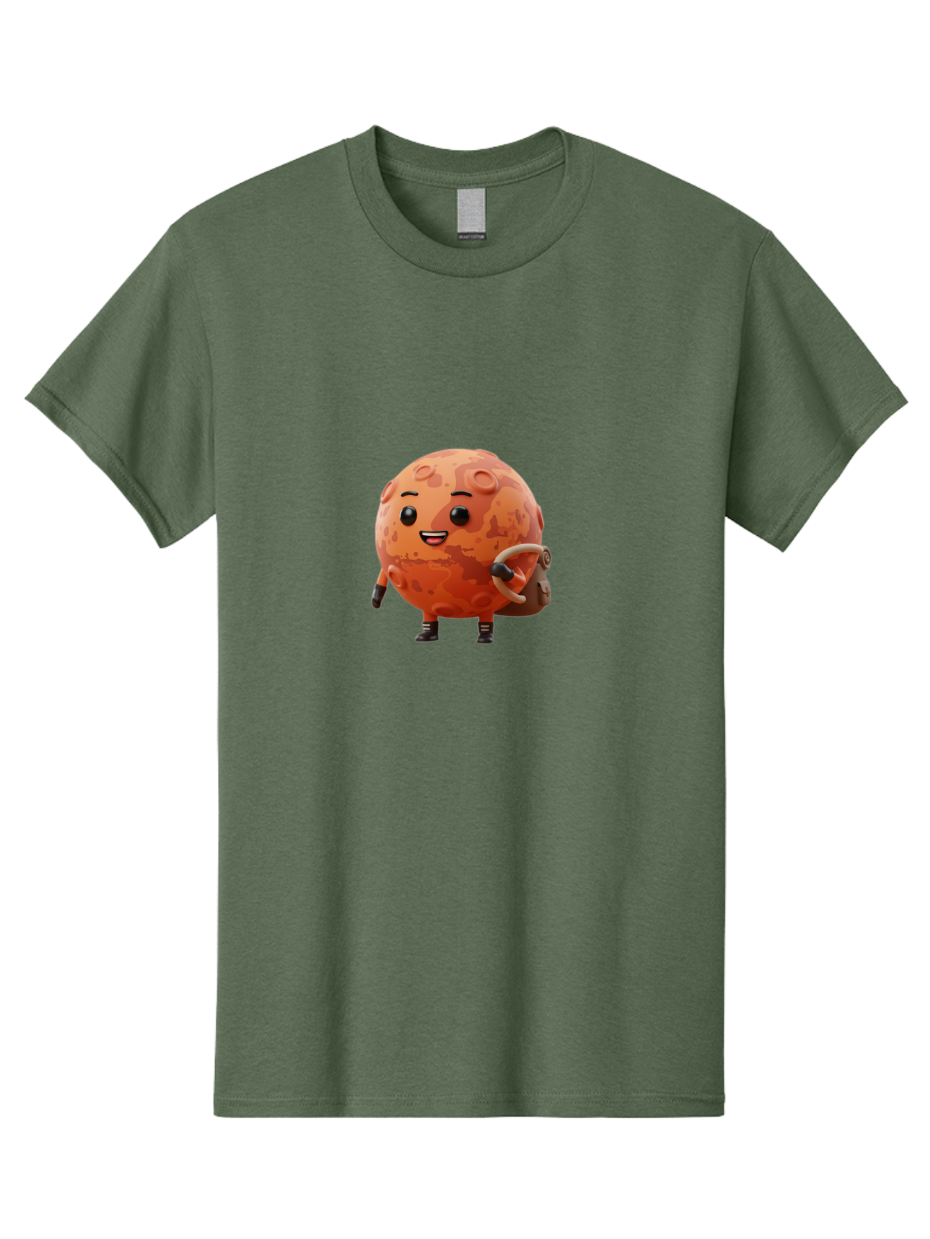Mars-Character Men'S Graphic Tee, 100% Cotton, Comfortable Casual Summer Wear, Machine Washable, Cartoon Mars, Anthropomorphic Planet, Mars Character, Science Fiction, Planetary Character, Mars Illustration, Cute Mars, Mars Mascot, Bad300