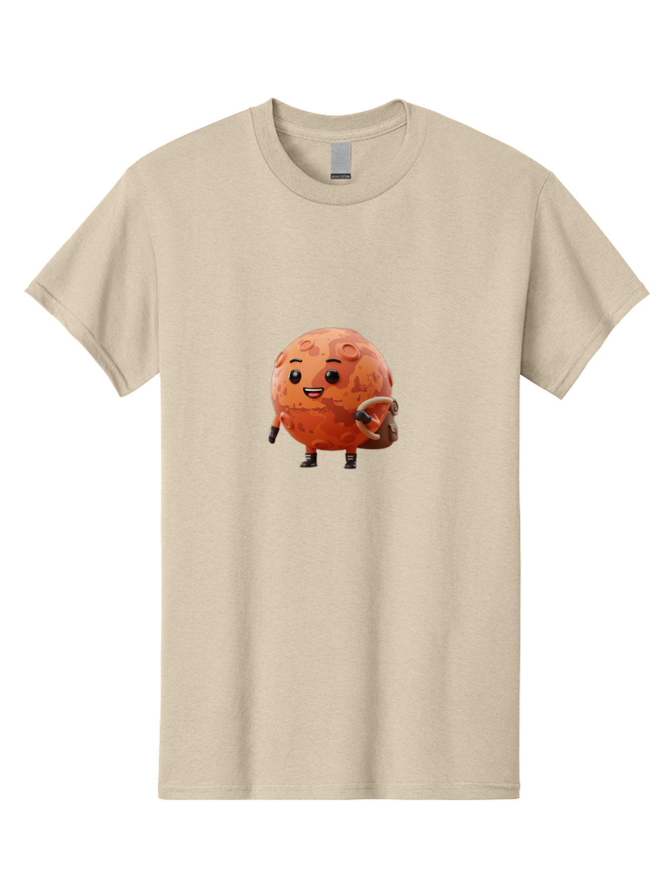 Mars-Character Men'S Graphic Tee, 100% Cotton, Comfortable Casual Summer Wear, Machine Washable, Cartoon Mars, Anthropomorphic Planet, Mars Character, Science Fiction, Planetary Character, Mars Illustration, Cute Mars, Mars Mascot, Bad300