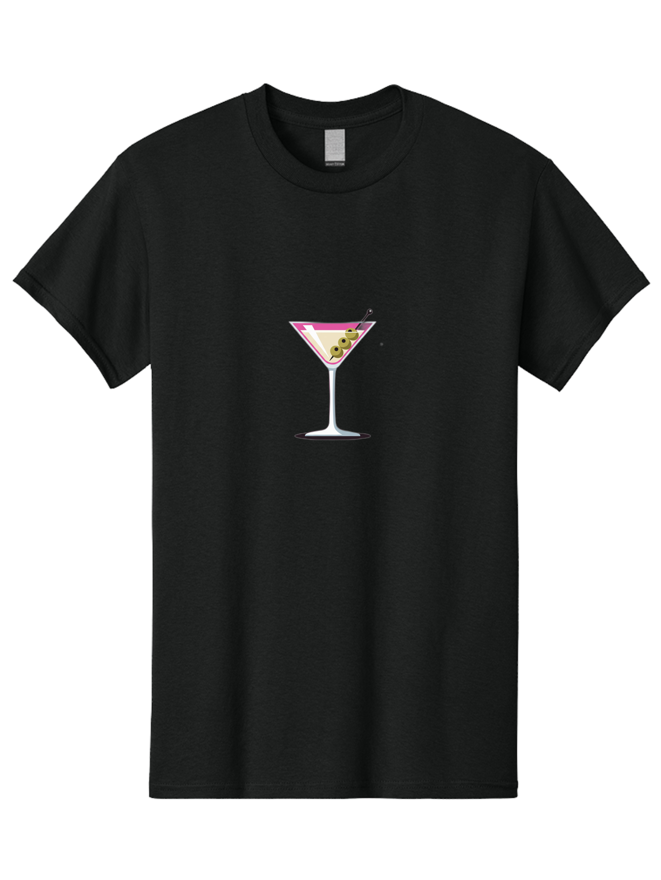 Martini-Glass-3 Men'S Graphic Tee, 100% Cotton, Comfortable Casual Summer Wear, Machine Washable, Martini Glass, Cocktail, Olive Garnish, Sophisticated Drink, Elegant, Luxury, Classic Cocktail, Martini, Green Olives, Cocktail Party, Upscale Bad303