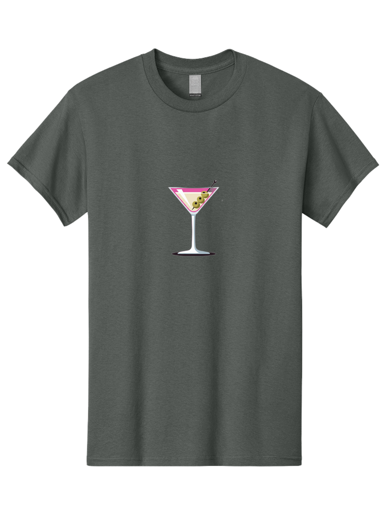 Martini-Glass-3 Men'S Graphic Tee, 100% Cotton, Comfortable Casual Summer Wear, Machine Washable, Martini Glass, Cocktail, Olive Garnish, Sophisticated Drink, Elegant, Luxury, Classic Cocktail, Martini, Green Olives, Cocktail Party, Upscale Bad303