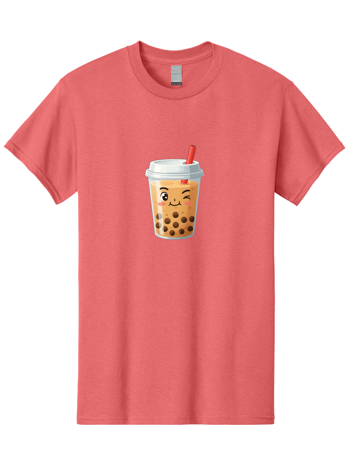 Milk-Tea-1 Men'S Graphic Tee, 100% Cotton, Comfortable Casual Summer Wear, Machine Washable, Milk Tea, Boba Tea, Bubble Tea, Cartoon Character, Cute Drink, Takeout Cup, Straw, Kawaii, Adorable Beverage, Tea Time, Fun Design Bad319