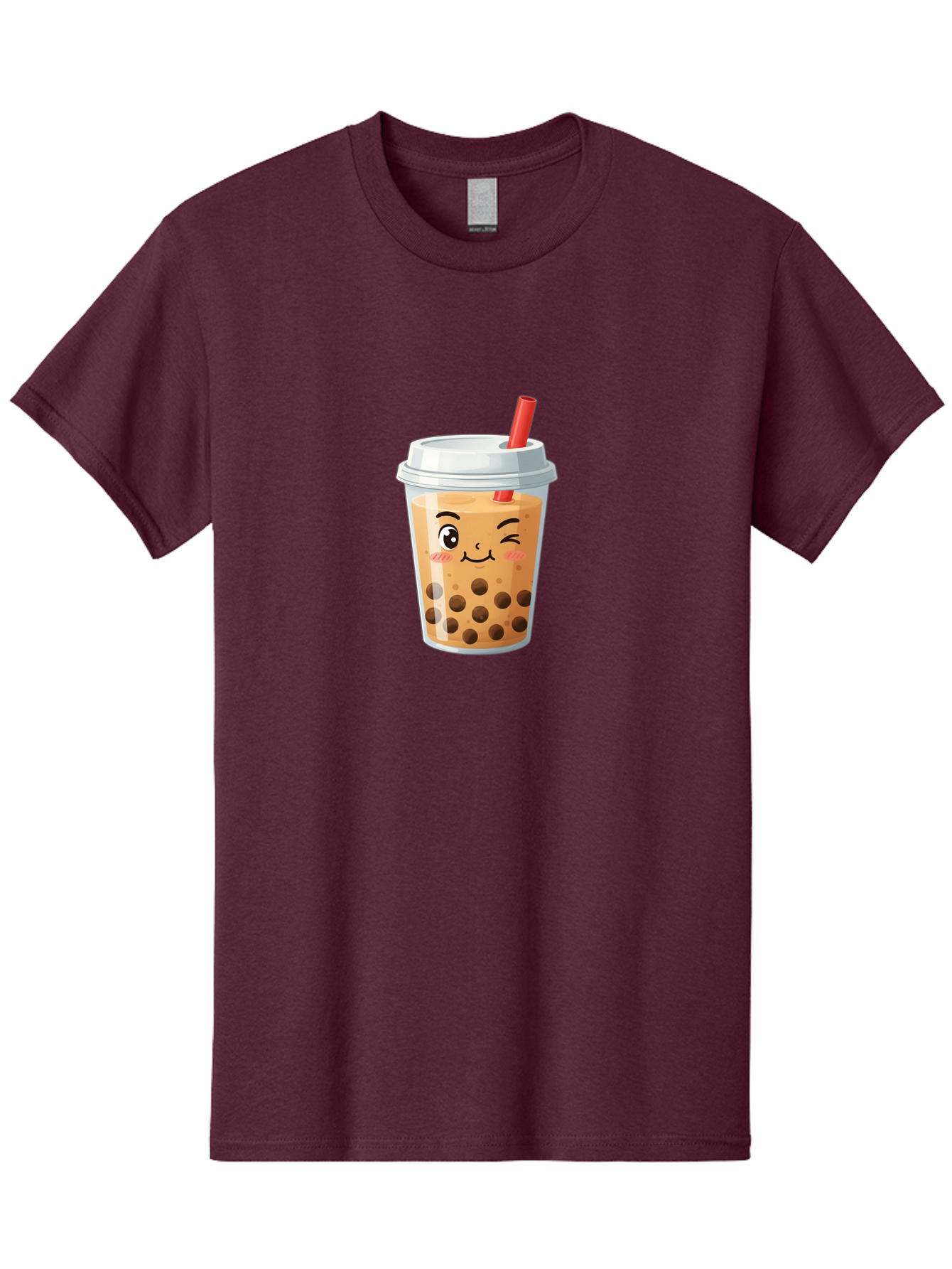 Milk-Tea-1 Men'S Graphic Tee, 100% Cotton, Comfortable Casual Summer Wear, Machine Washable, Milk Tea, Boba Tea, Bubble Tea, Cartoon Character, Cute Drink, Takeout Cup, Straw, Kawaii, Adorable Beverage, Tea Time, Fun Design Bad319