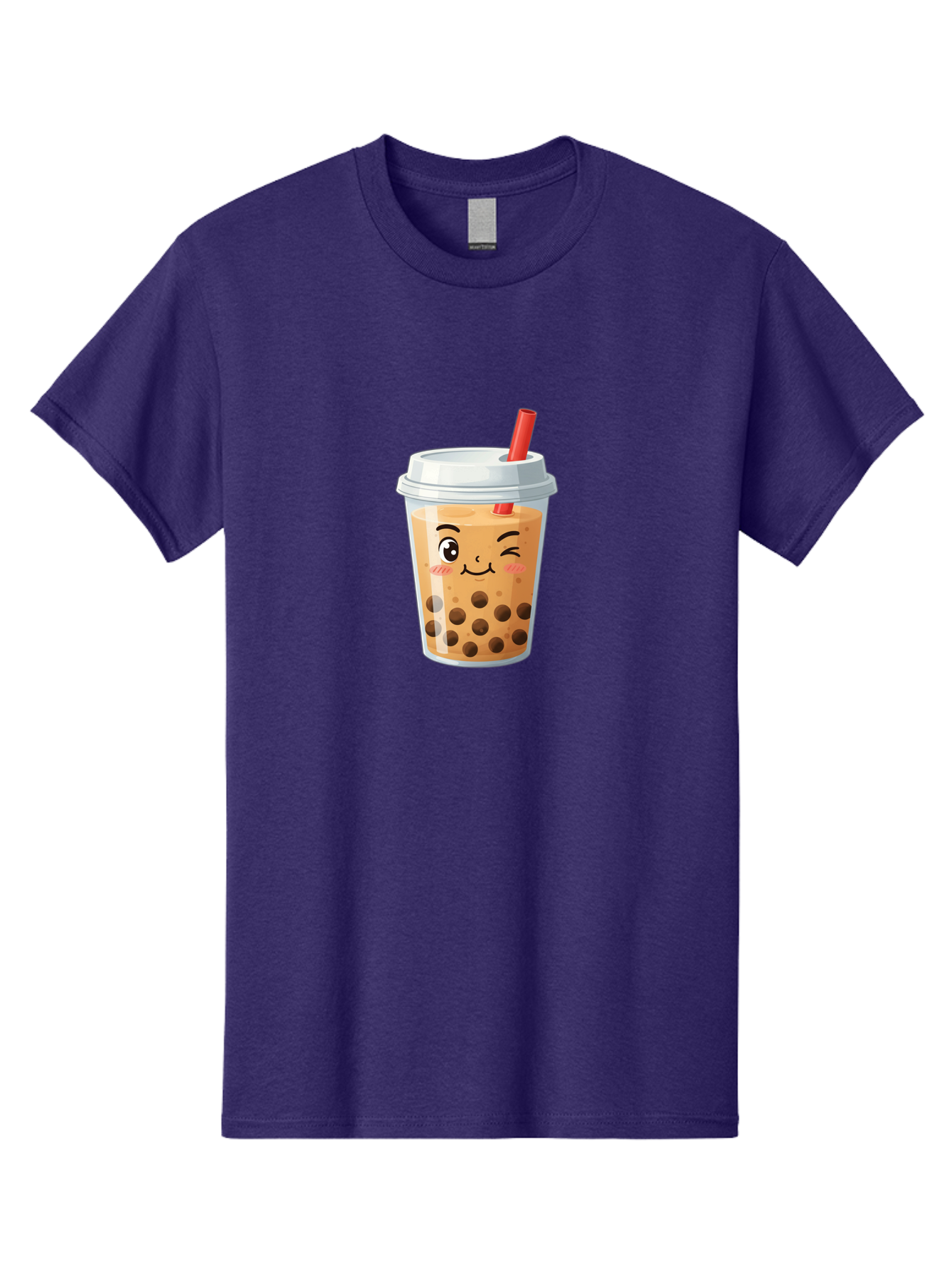 Milk-Tea-1 Men'S Graphic Tee, 100% Cotton, Comfortable Casual Summer Wear, Machine Washable, Milk Tea, Boba Tea, Bubble Tea, Cartoon Character, Cute Drink, Takeout Cup, Straw, Kawaii, Adorable Beverage, Tea Time, Fun Design Bad319