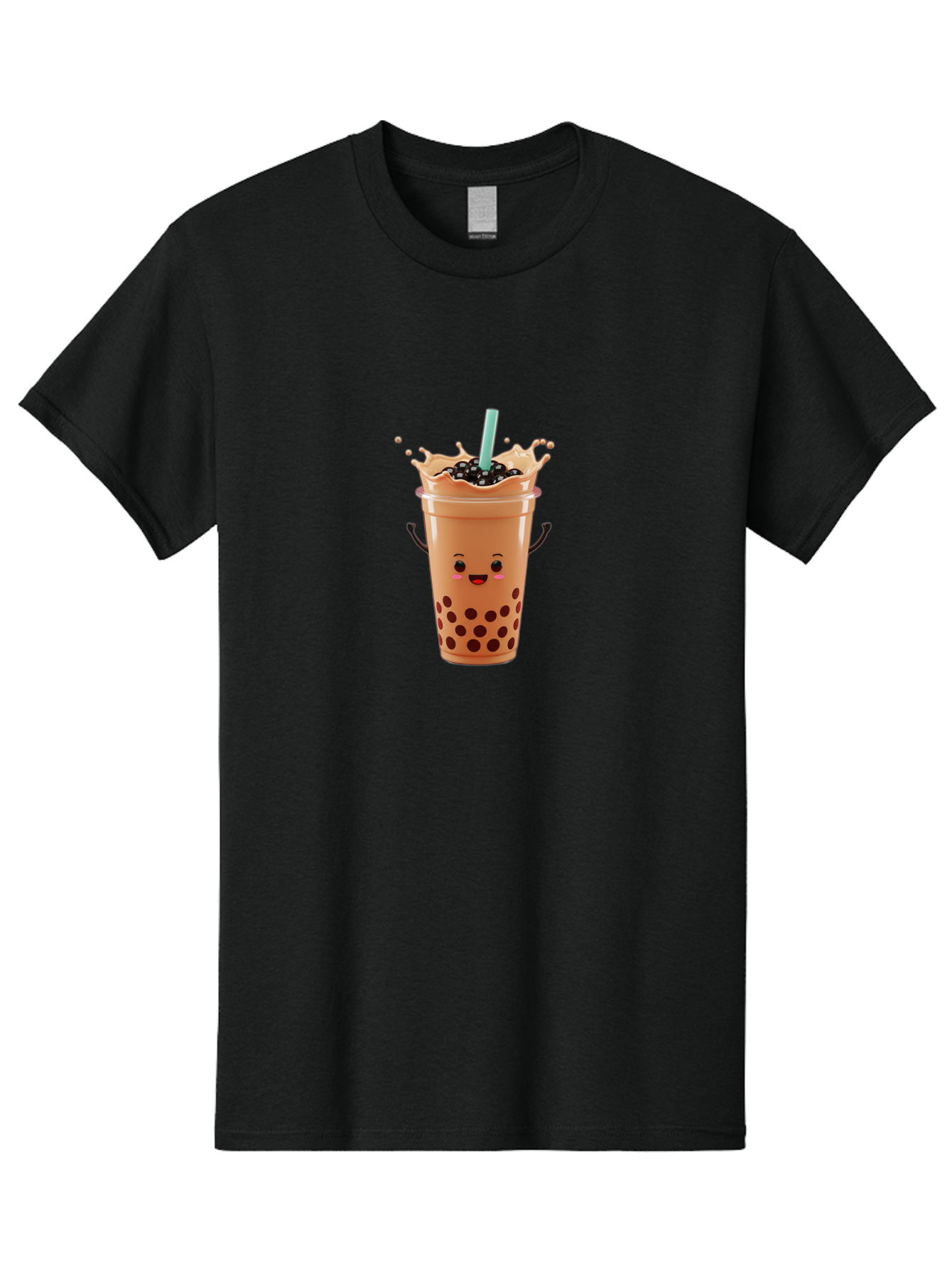 Milk-Tea Men'S Graphic Tee, 100% Cotton, Comfortable Casual Summer Wear, Machine Washable, Boba Tea, Milk Tea, Tapioca Pearls, Bubble Tea, Cartoon Character, Cute Drink, Fun Beverage, Refreshing Tea, Sweet Treat, Tea Lover Bad321