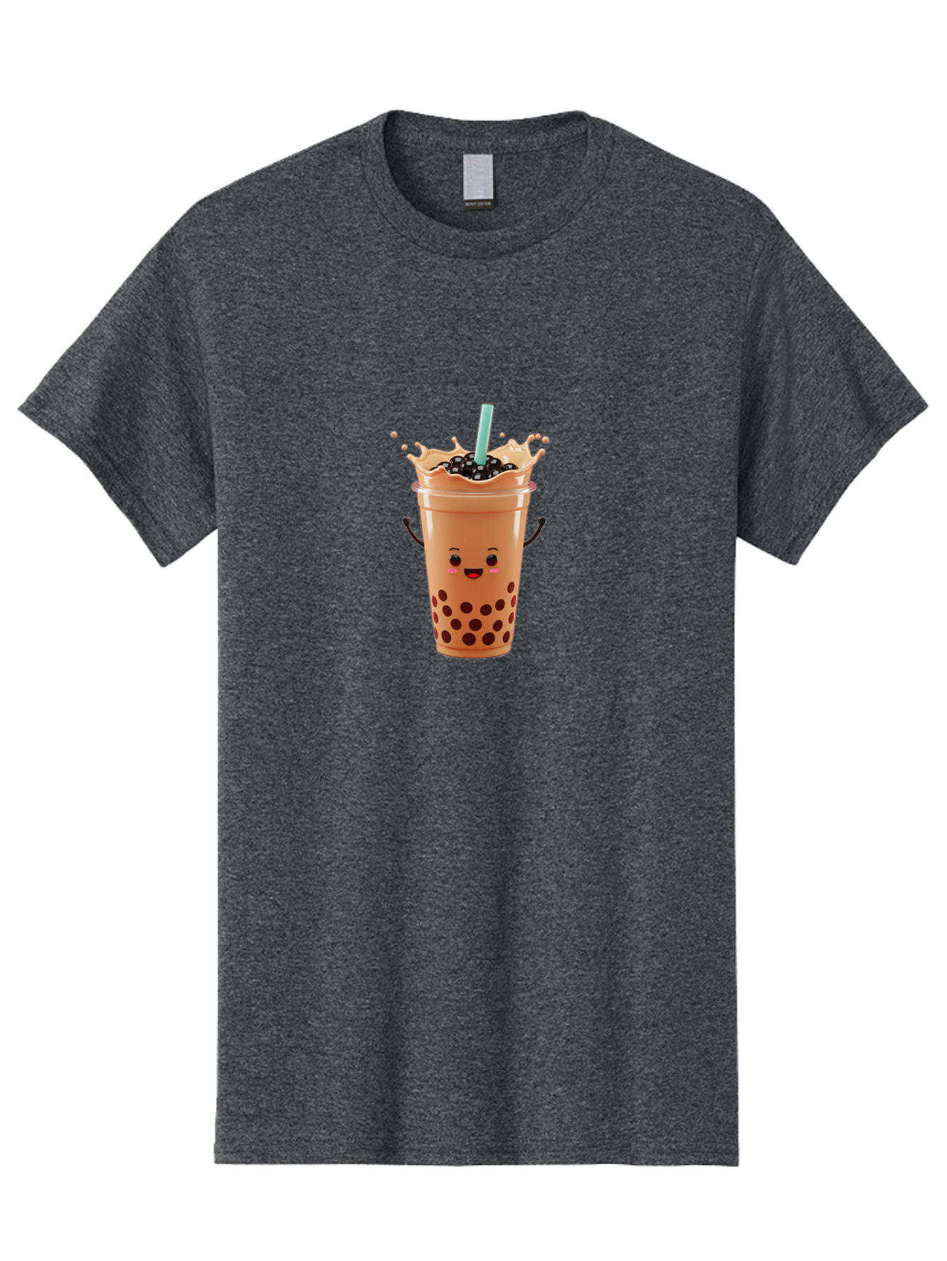 Milk-Tea Men'S Graphic Tee, 100% Cotton, Comfortable Casual Summer Wear, Machine Washable, Boba Tea, Milk Tea, Tapioca Pearls, Bubble Tea, Cartoon Character, Cute Drink, Fun Beverage, Refreshing Tea, Sweet Treat, Tea Lover Bad321