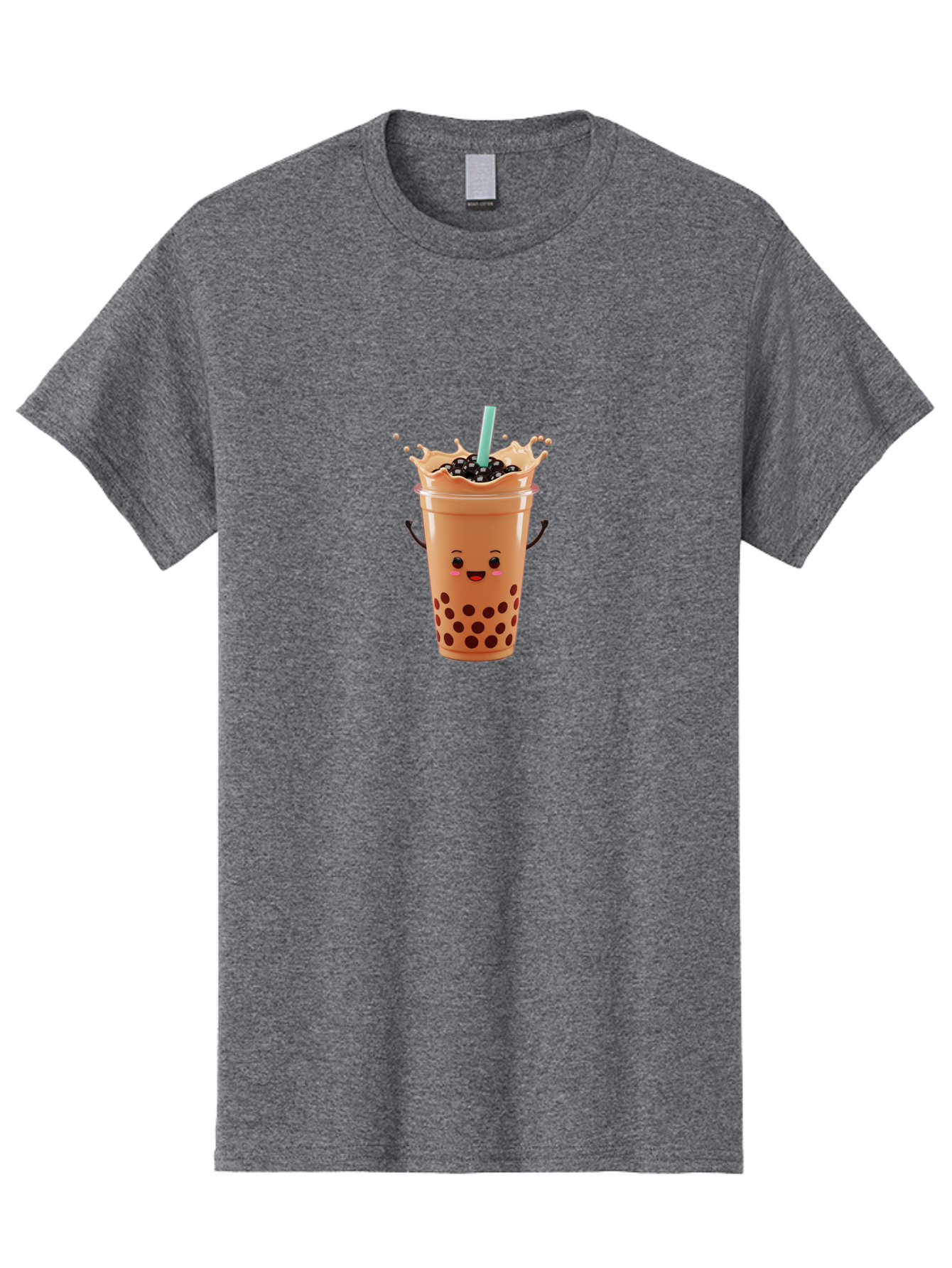 Milk-Tea Men'S Graphic Tee, 100% Cotton, Comfortable Casual Summer Wear, Machine Washable, Boba Tea, Milk Tea, Tapioca Pearls, Bubble Tea, Cartoon Character, Cute Drink, Fun Beverage, Refreshing Tea, Sweet Treat, Tea Lover Bad321